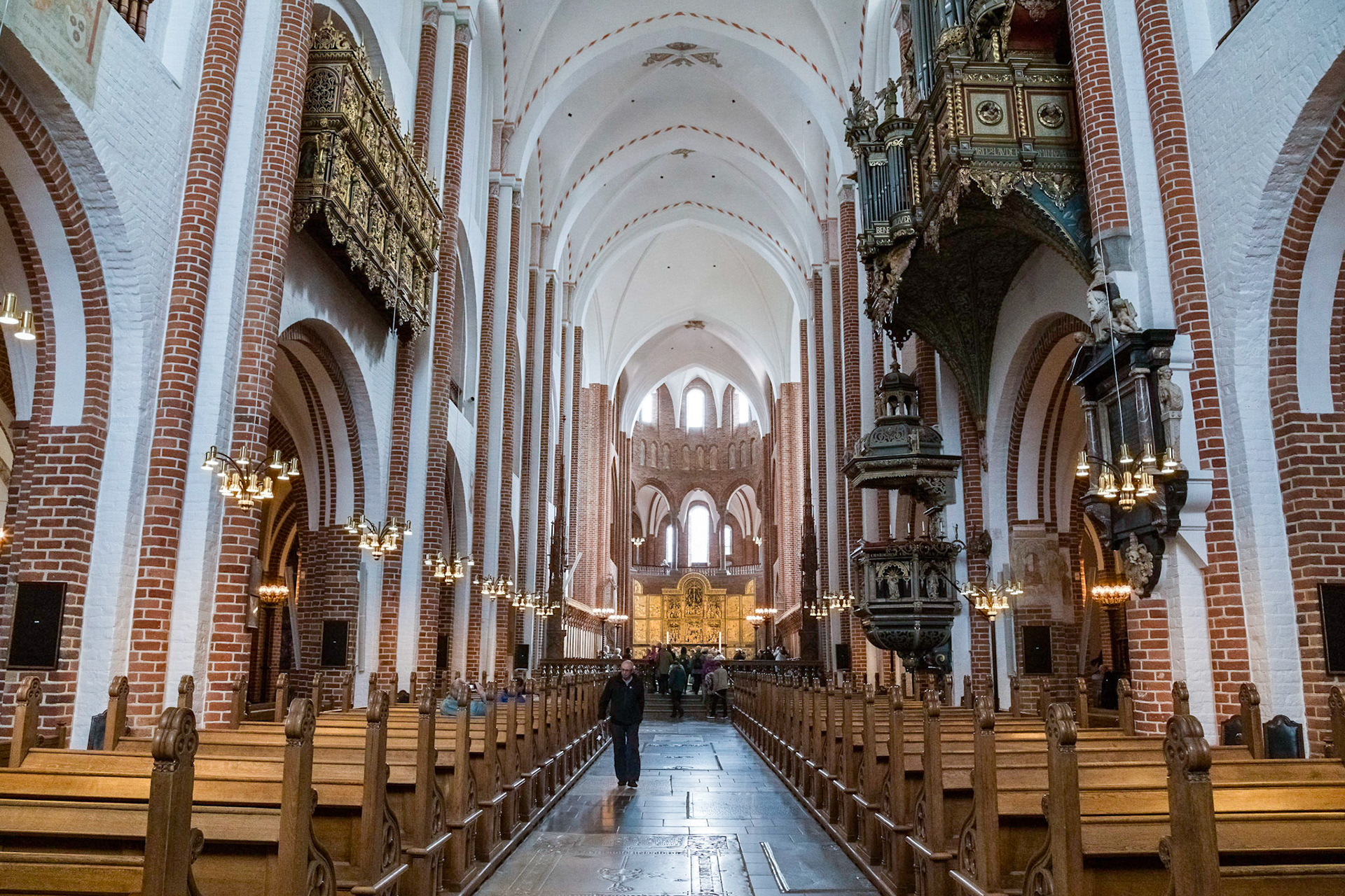Interior of Roskilde Cathedral (now Lutheran)