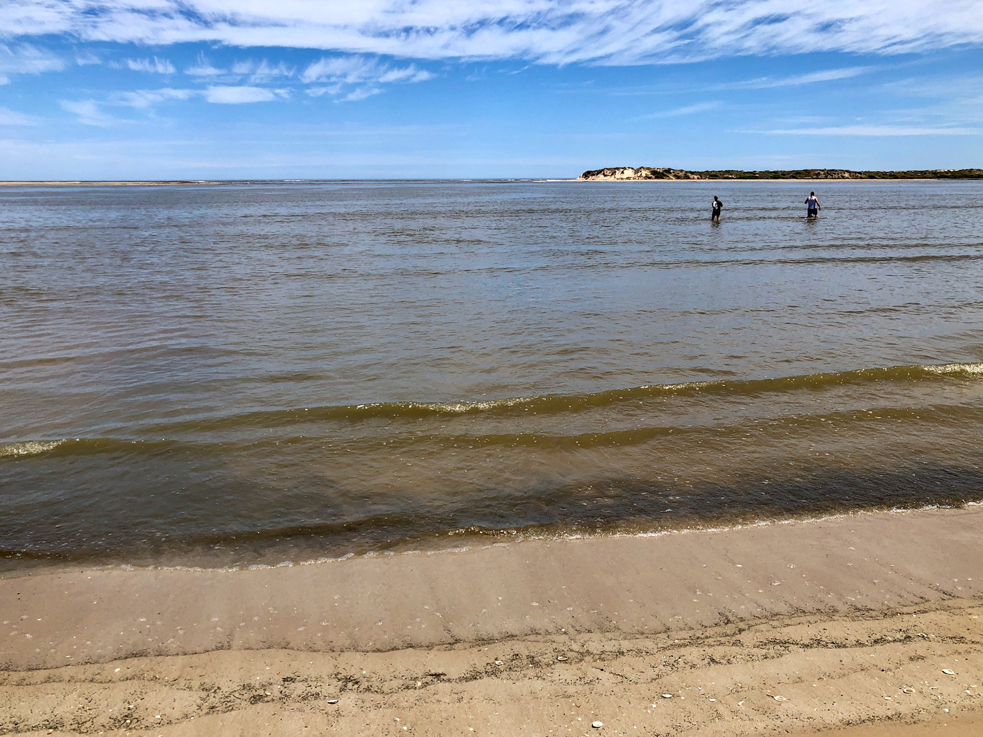 From Sugars Beach towards the Murray River opening to the sea