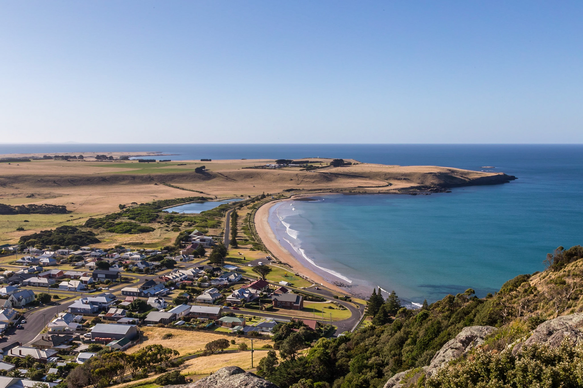 Godfreys Beach, viewed on the descent from The Nut