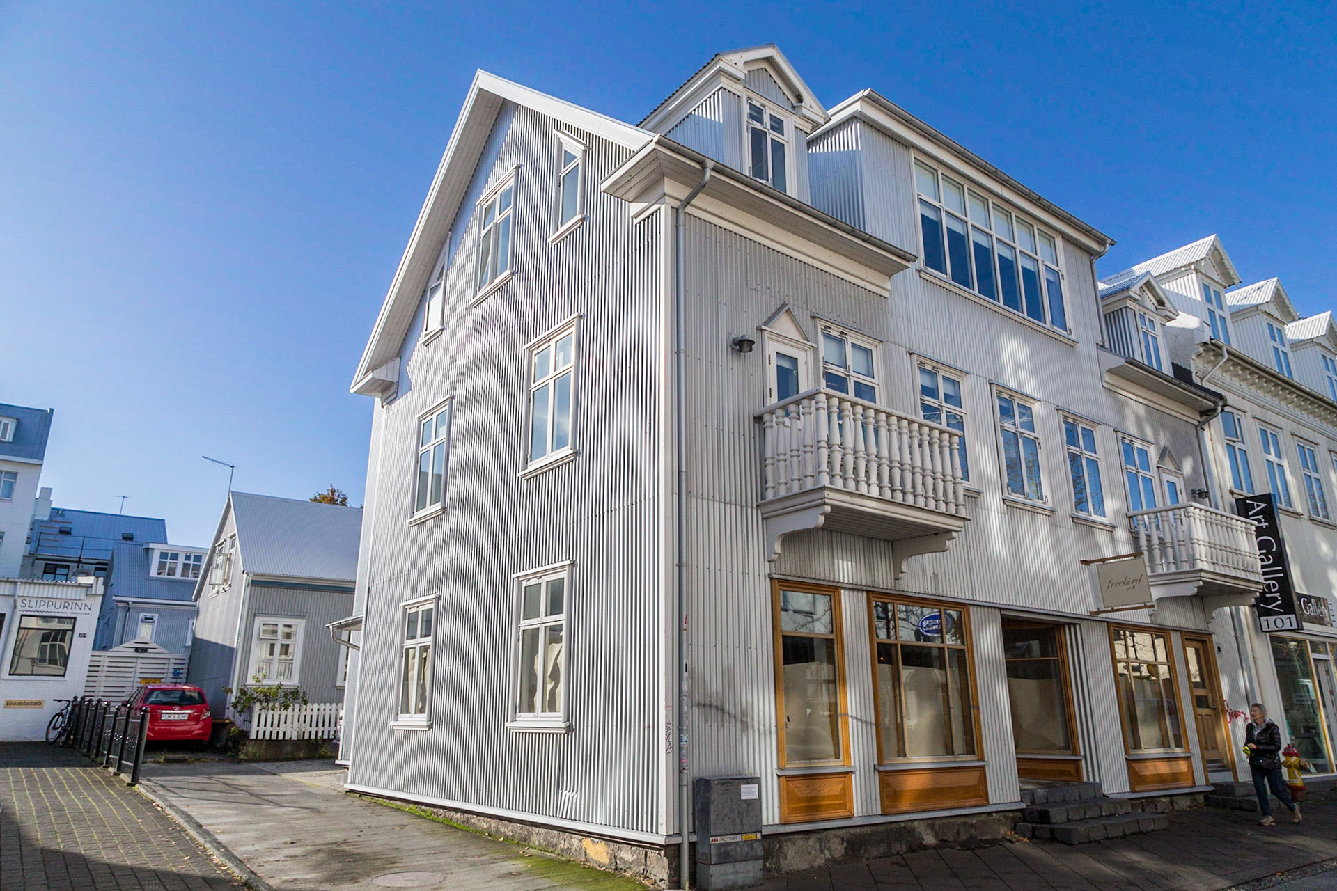 In the streets of central Reykjavic