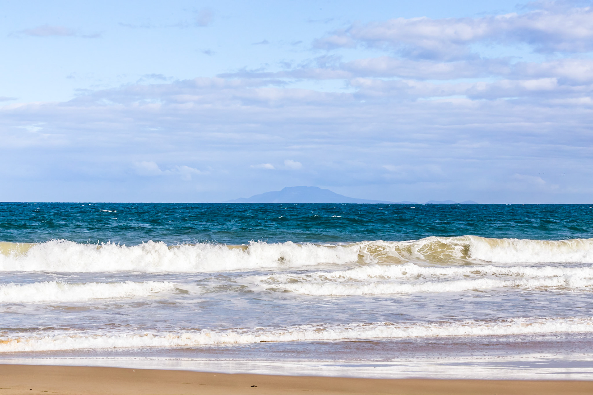 Cressy Beach, near Swansea. Maria Island in the distance.