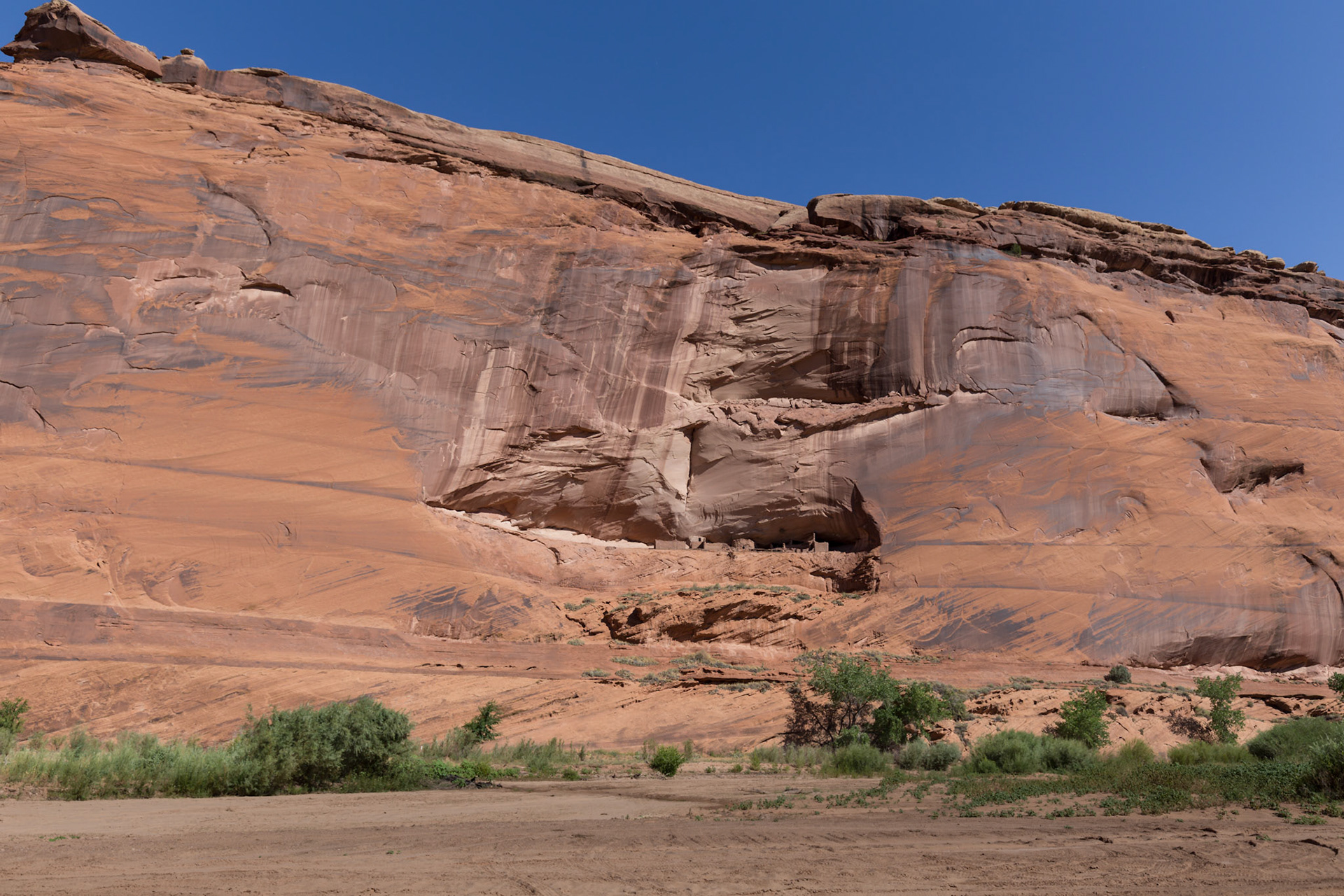 Anasazi Indian ruins in a cliff alcove. Antelope Point.
