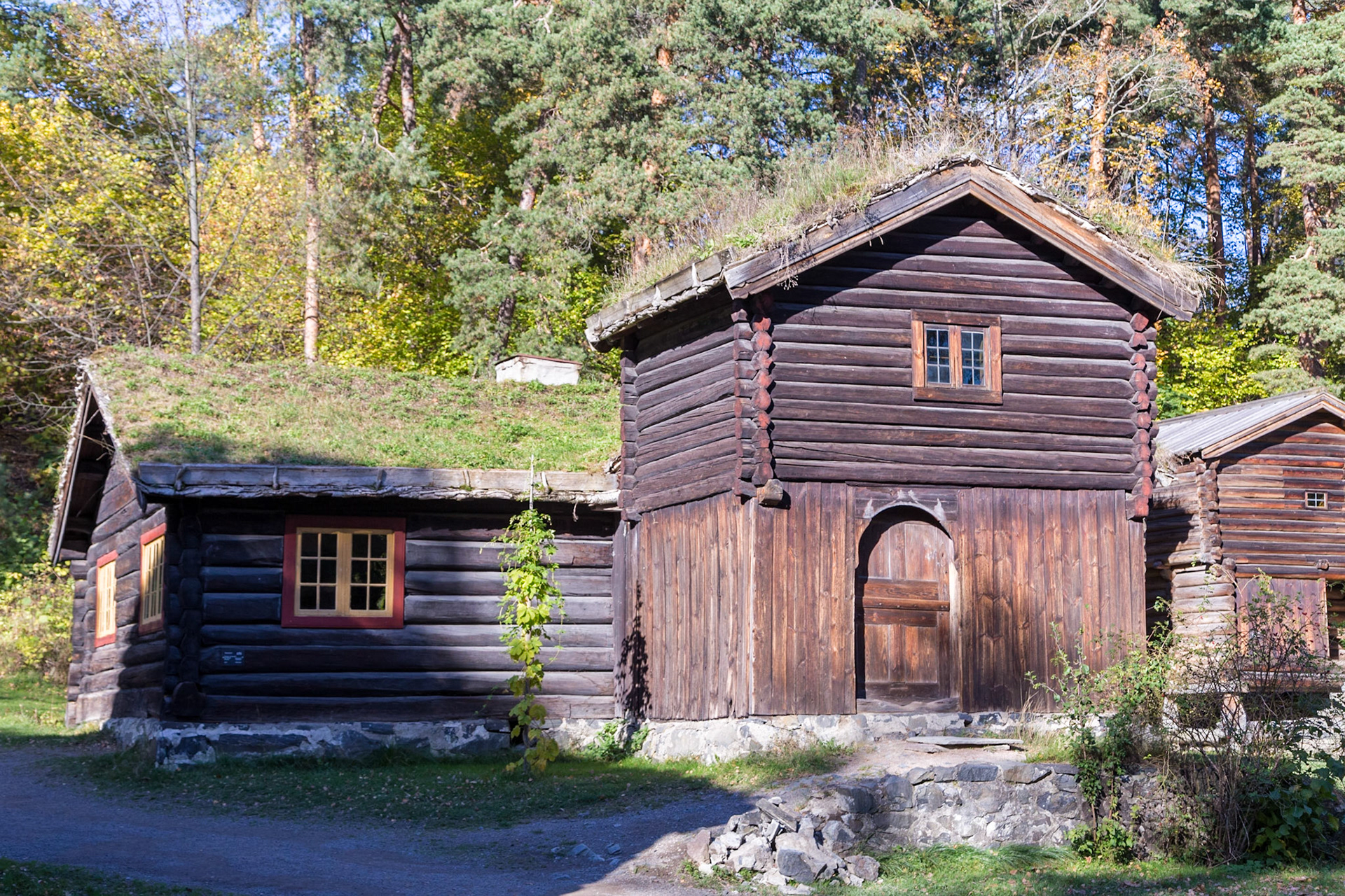 Buildings forming part of King Oscar II's Collection started in 1881 (reckoned to be the world's first open-air museum). In the Norsk Folkemuseum.