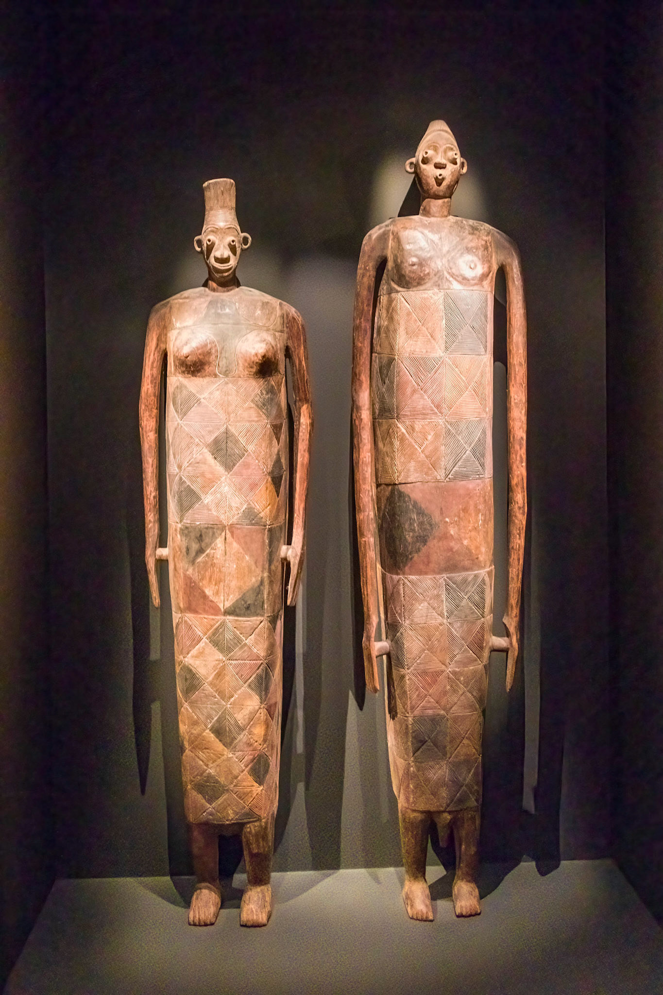 Anthropoid Sarcophagi for a man and a woman, North-Eastern Democratic Republic of Congo, 20th century