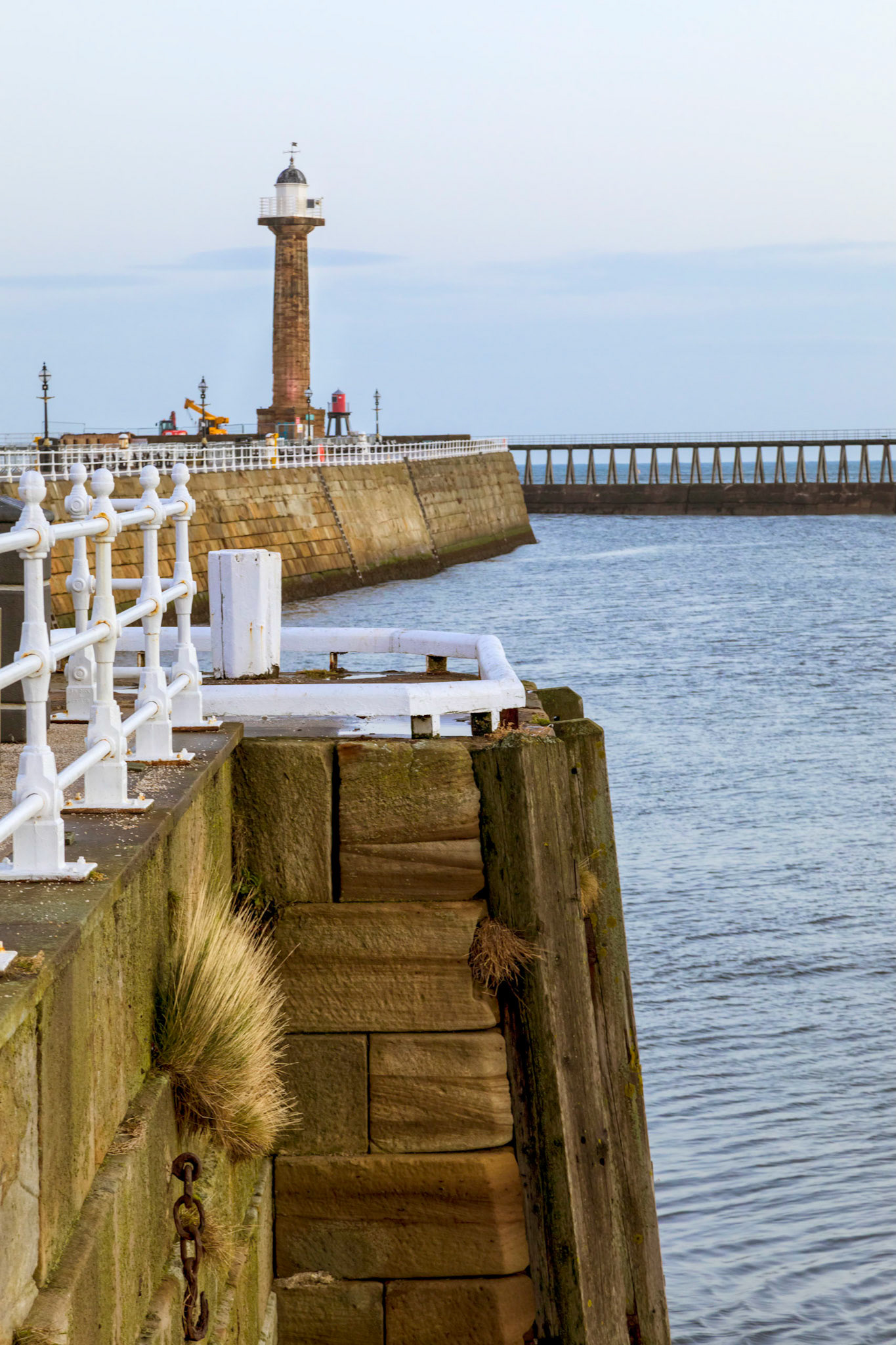 Towards the harbour exit at Whitby