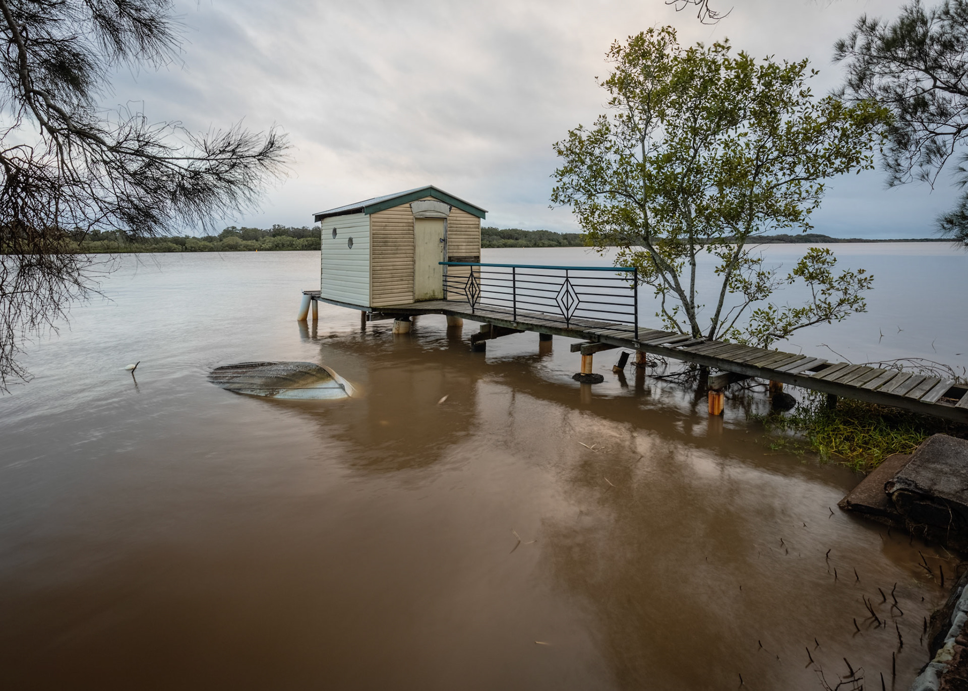 Dawn light on the Maroochy River at the boatsheds