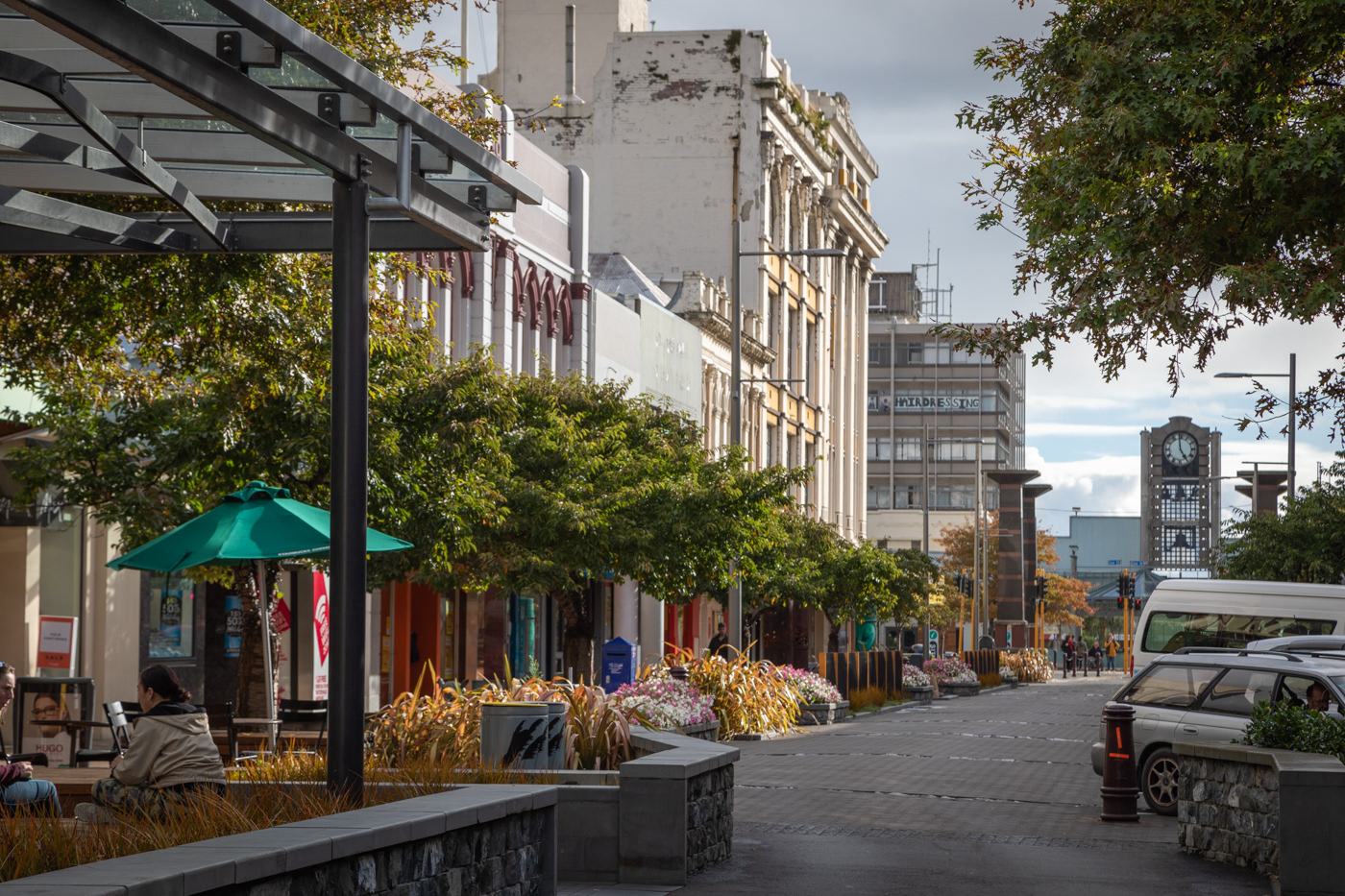Along Esk Street, central Invercargill, Southland.