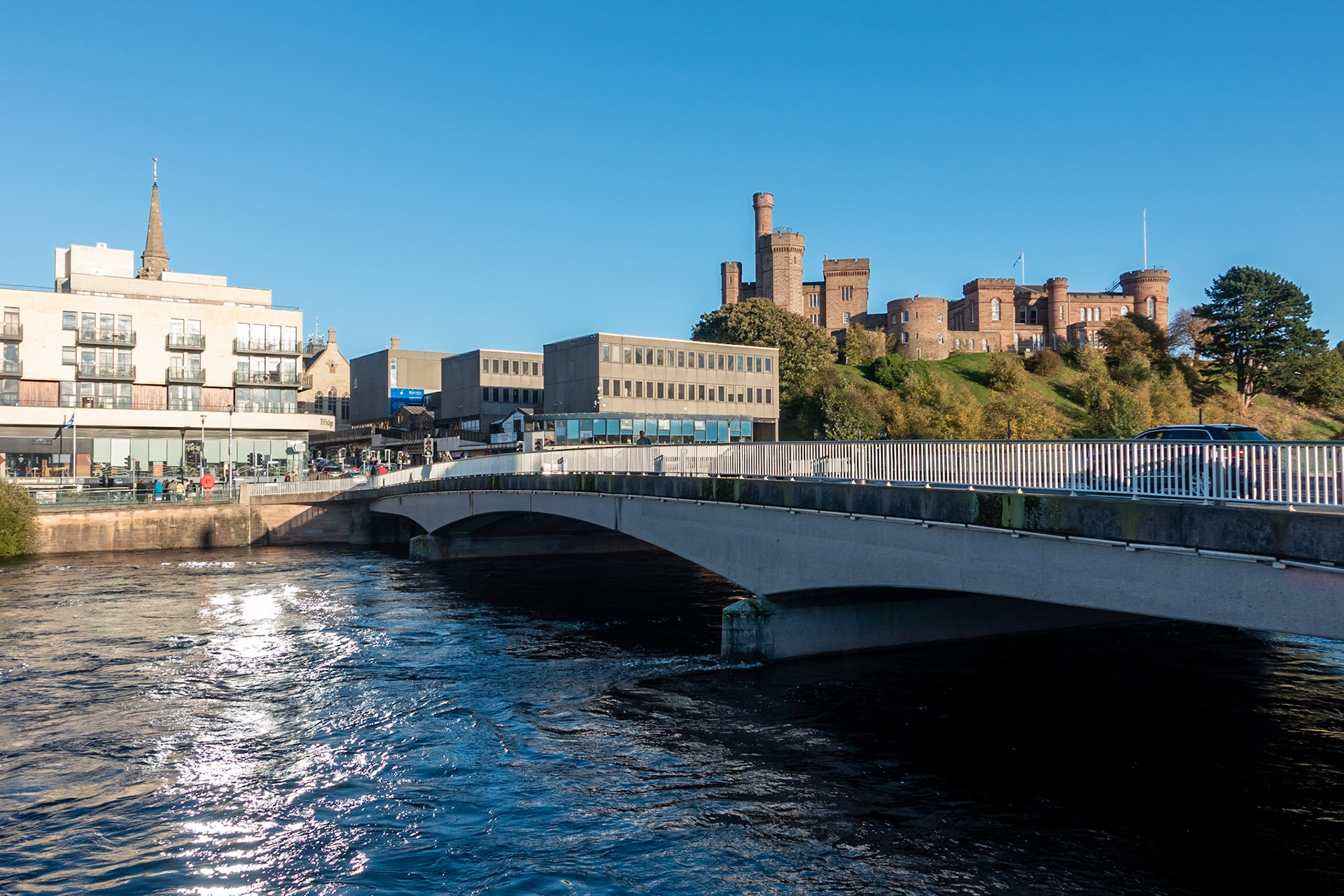 Across the Ness Bridge to Inverness Castle