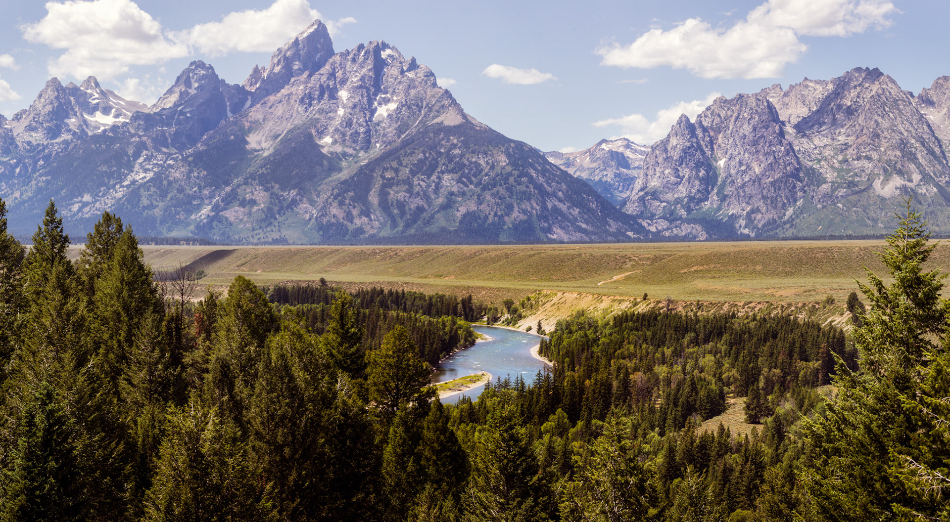 The Snake River and jagged Teton Range