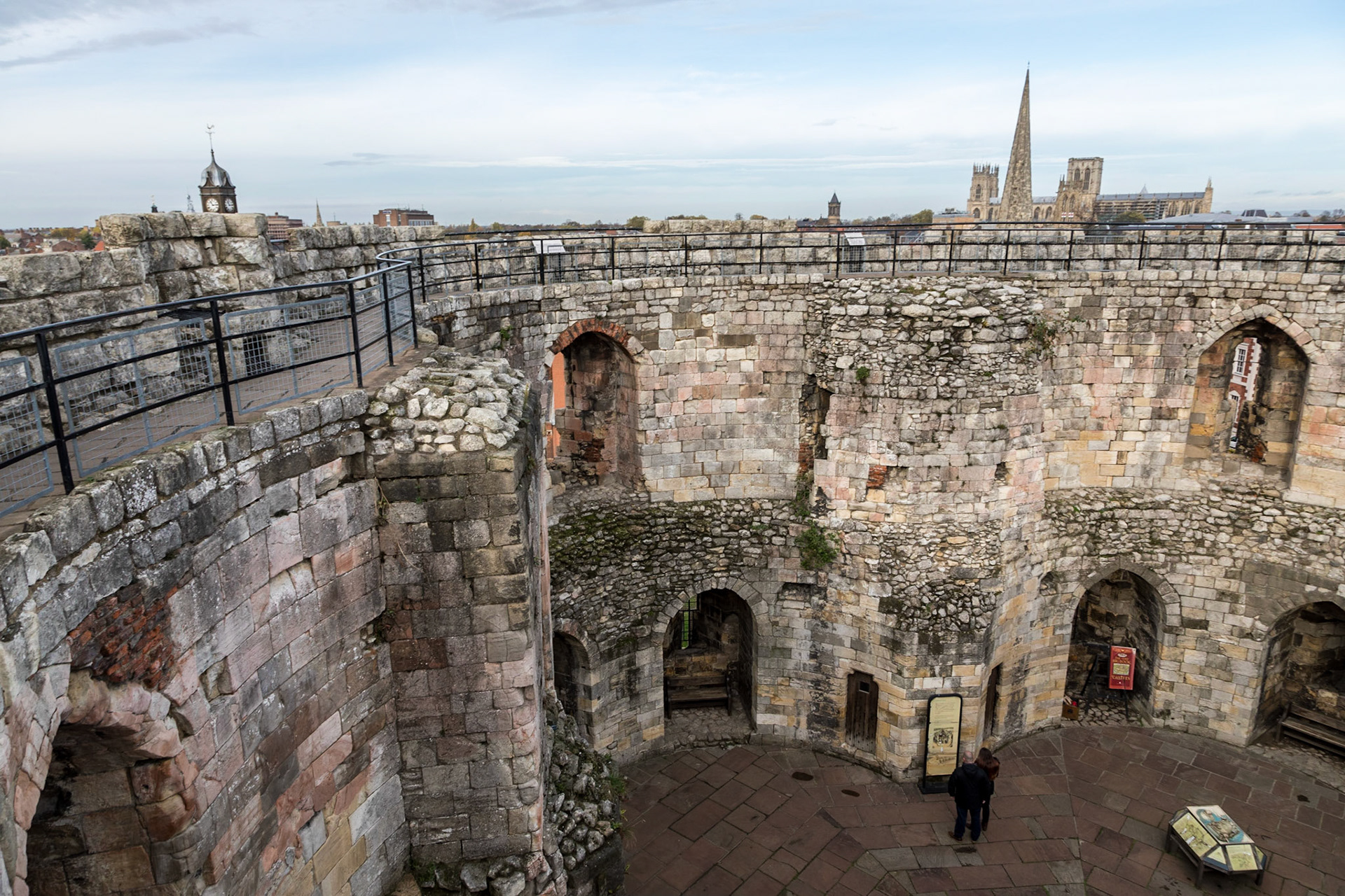 Inside Clifford's Tower - there's little more than the tower wall