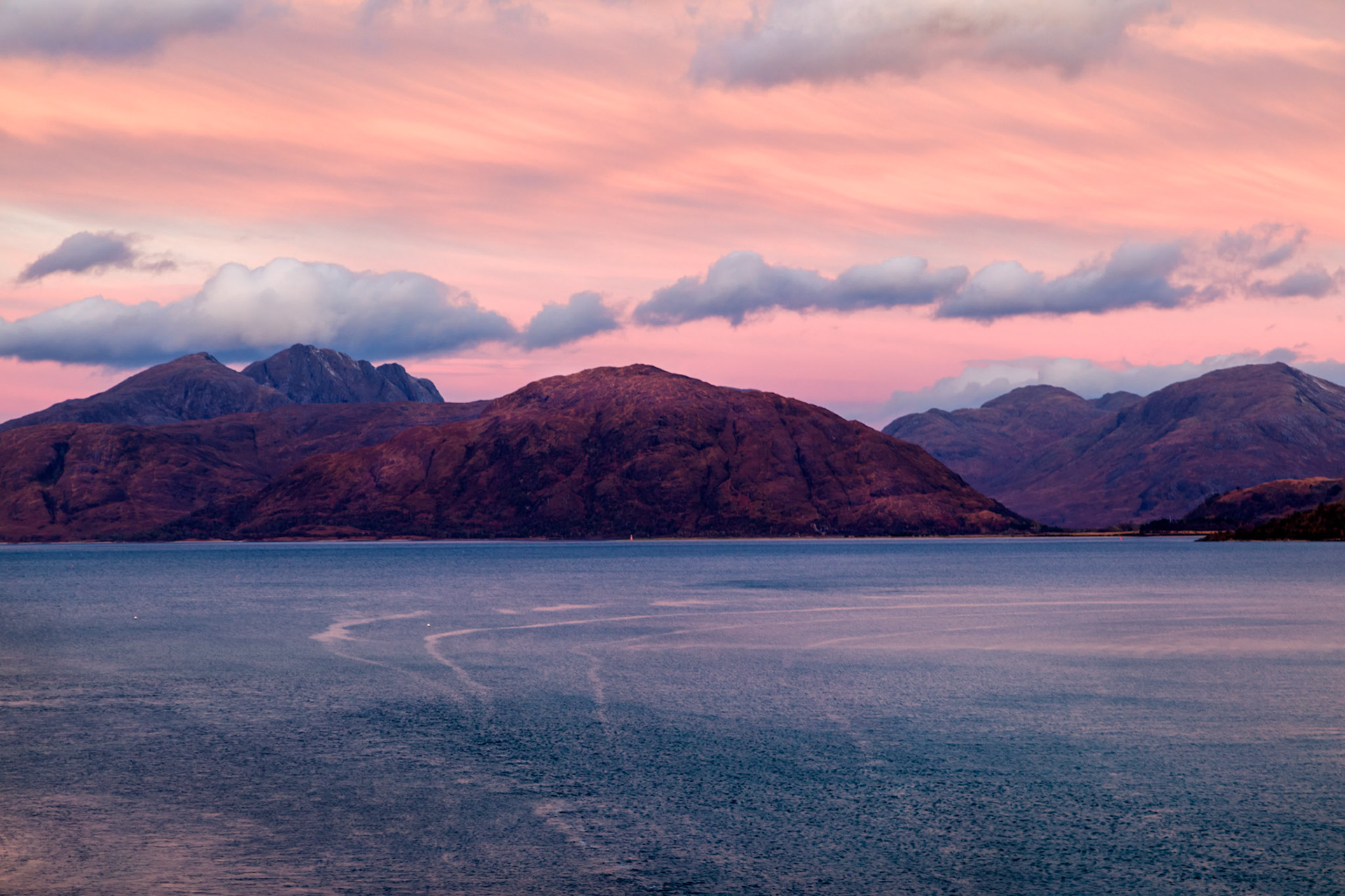 Loch Linnhe. Early morning view to the west from the Ballachulish Bridge