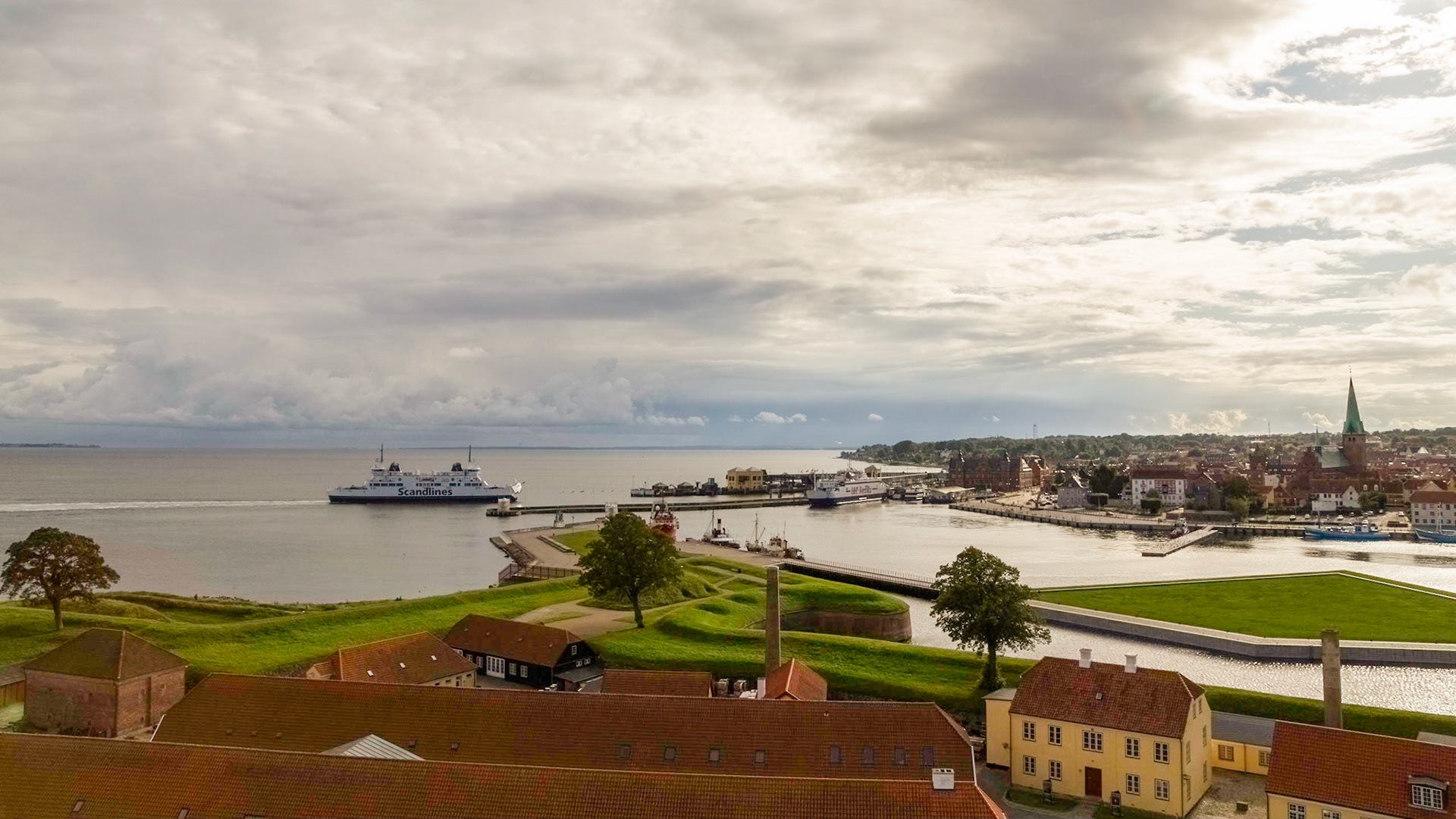 Ferry port at Helsinger, adjacent to Kronborg Castle.