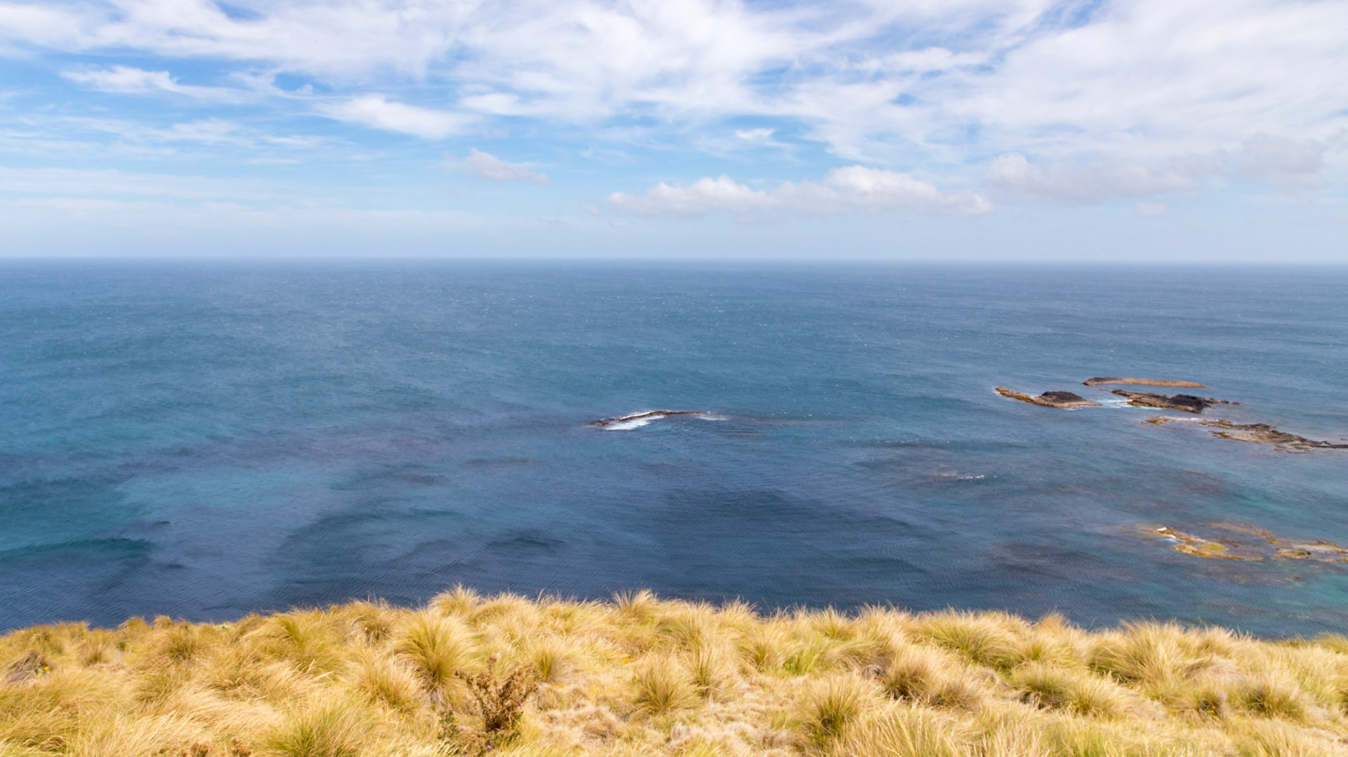 Due West over the Southern Ocean. Next landfall, 22,000 kilometres onthe South American continent.