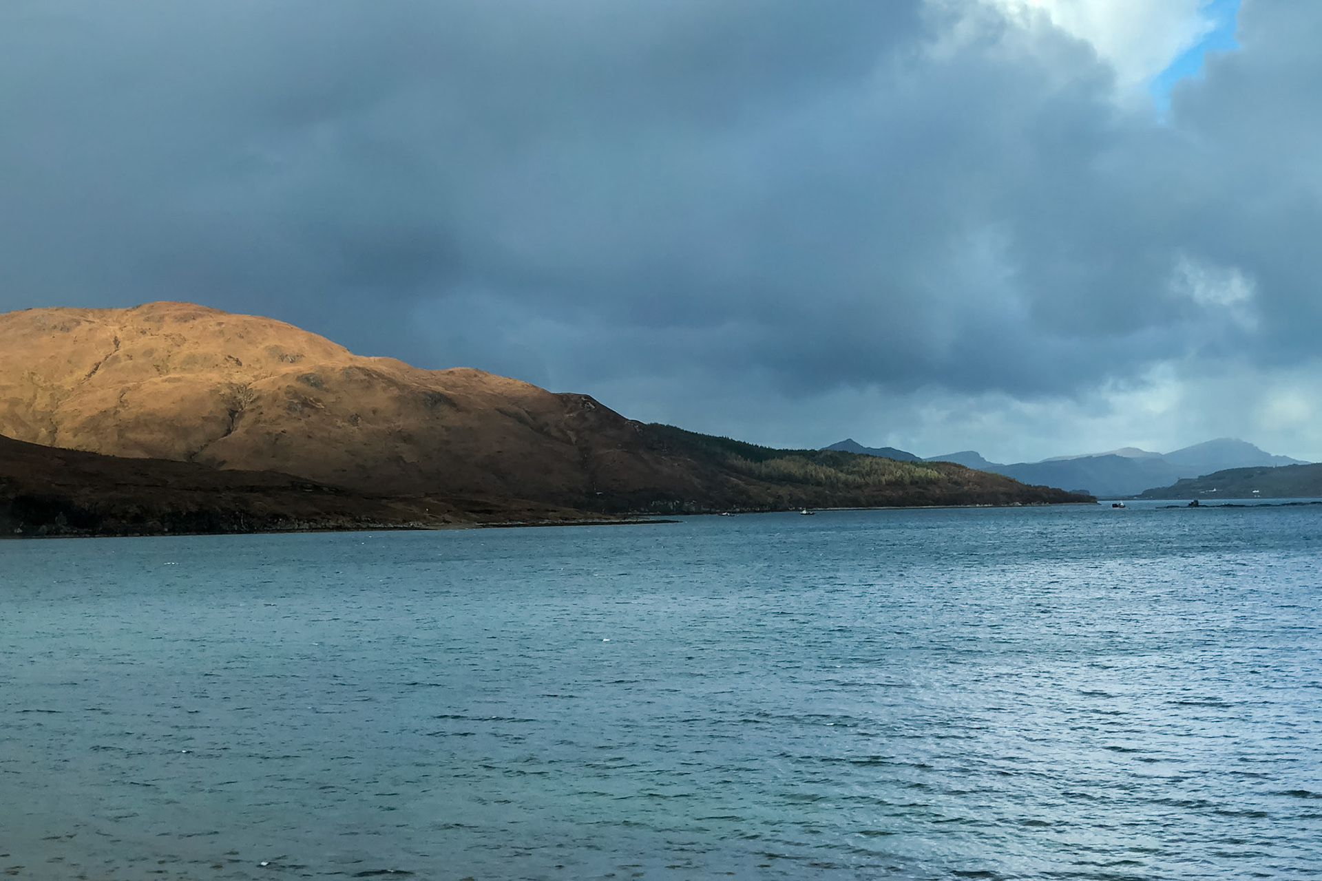 View toScalpay Island across Loch na Cairidh, east coast of the Isle of Skye