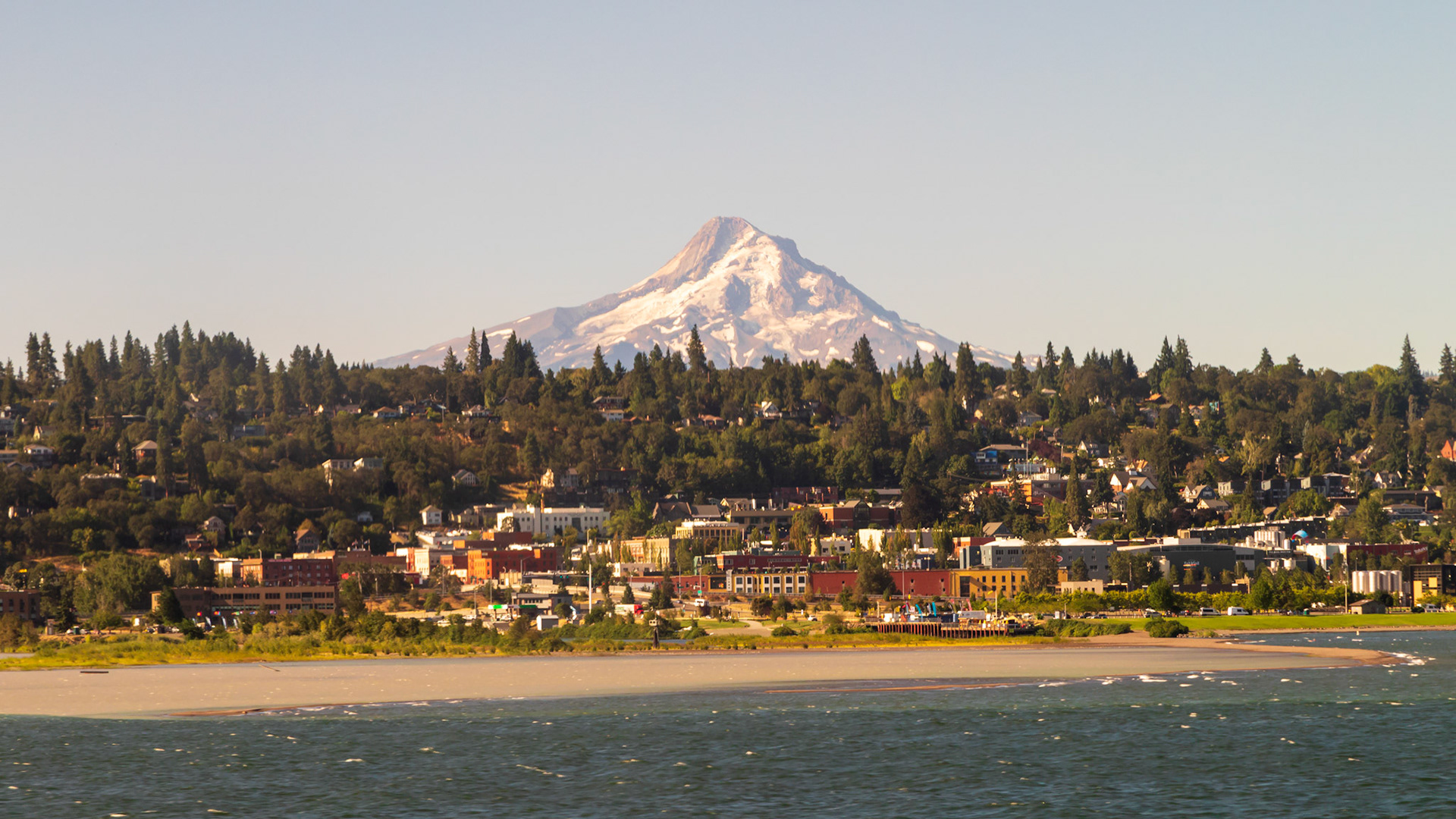 View of Mount Hood from across the Columbia River