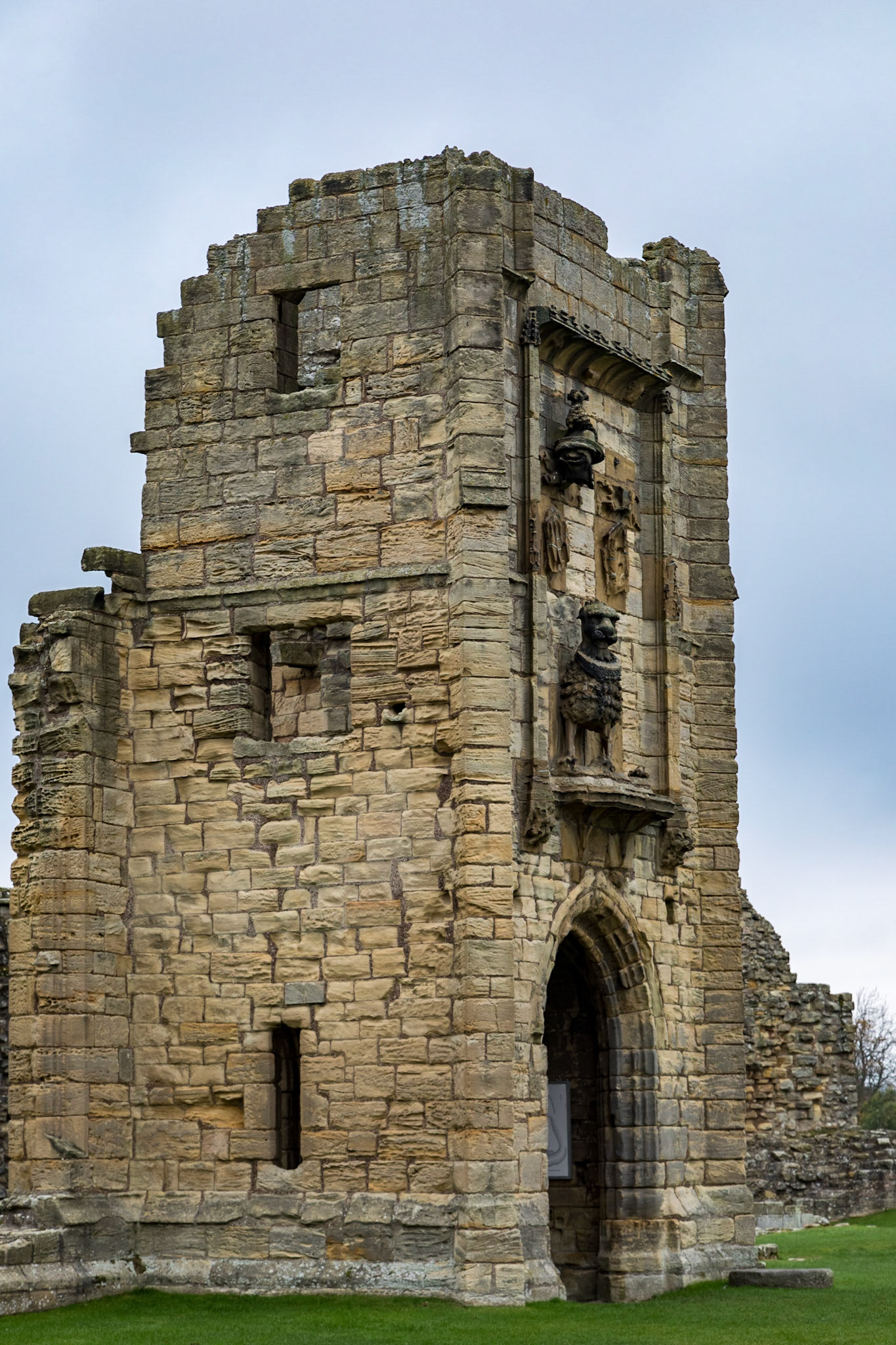 Amongst the ruins of C14 Warkworth Castle