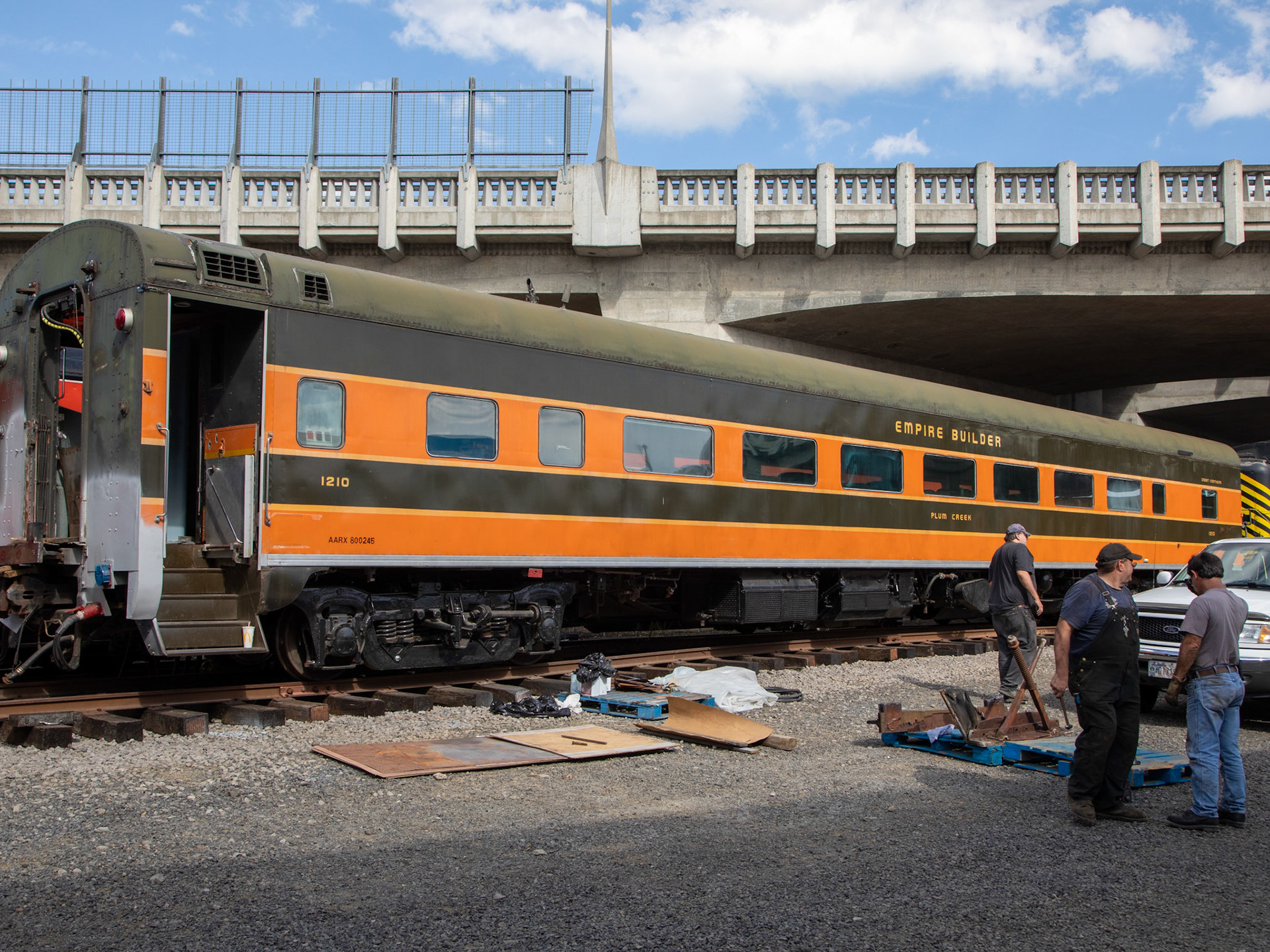 Restoration works at the Oregon Rail Heritage Center