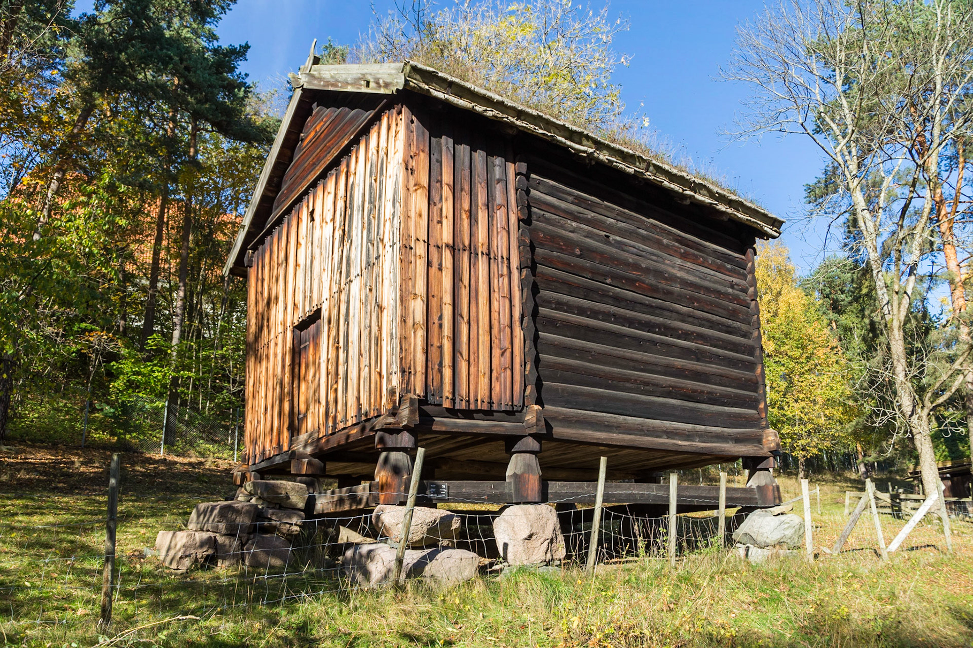 Buildings forming part of King Oscar II's Collection started in 1881 (reckoned to be the world's first open-air museum). In the Norsk Folkemuseum.
