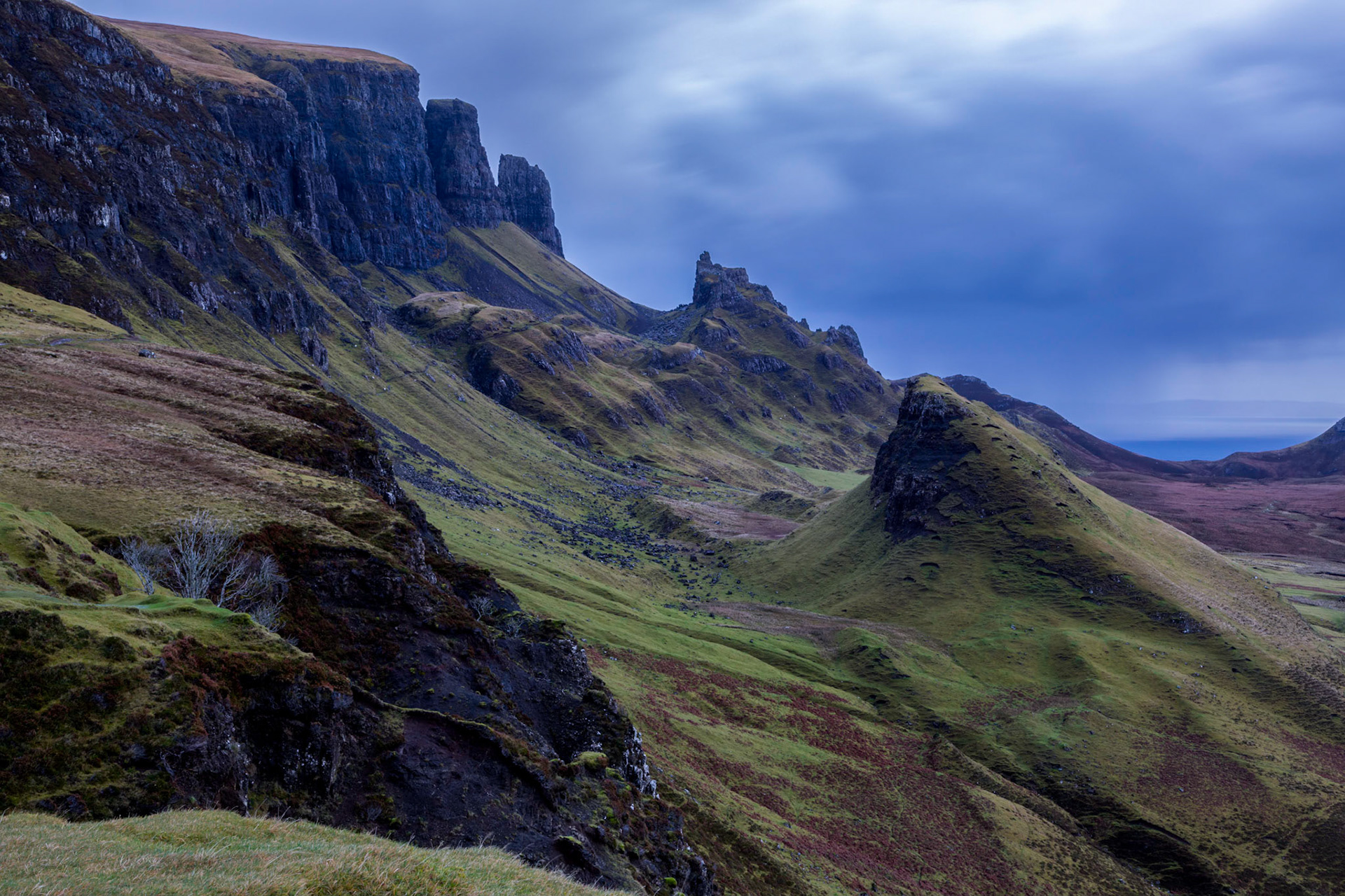 Vainly waiting for a brilliant sunrise over The Quiraing, far north of the Isle of Skye