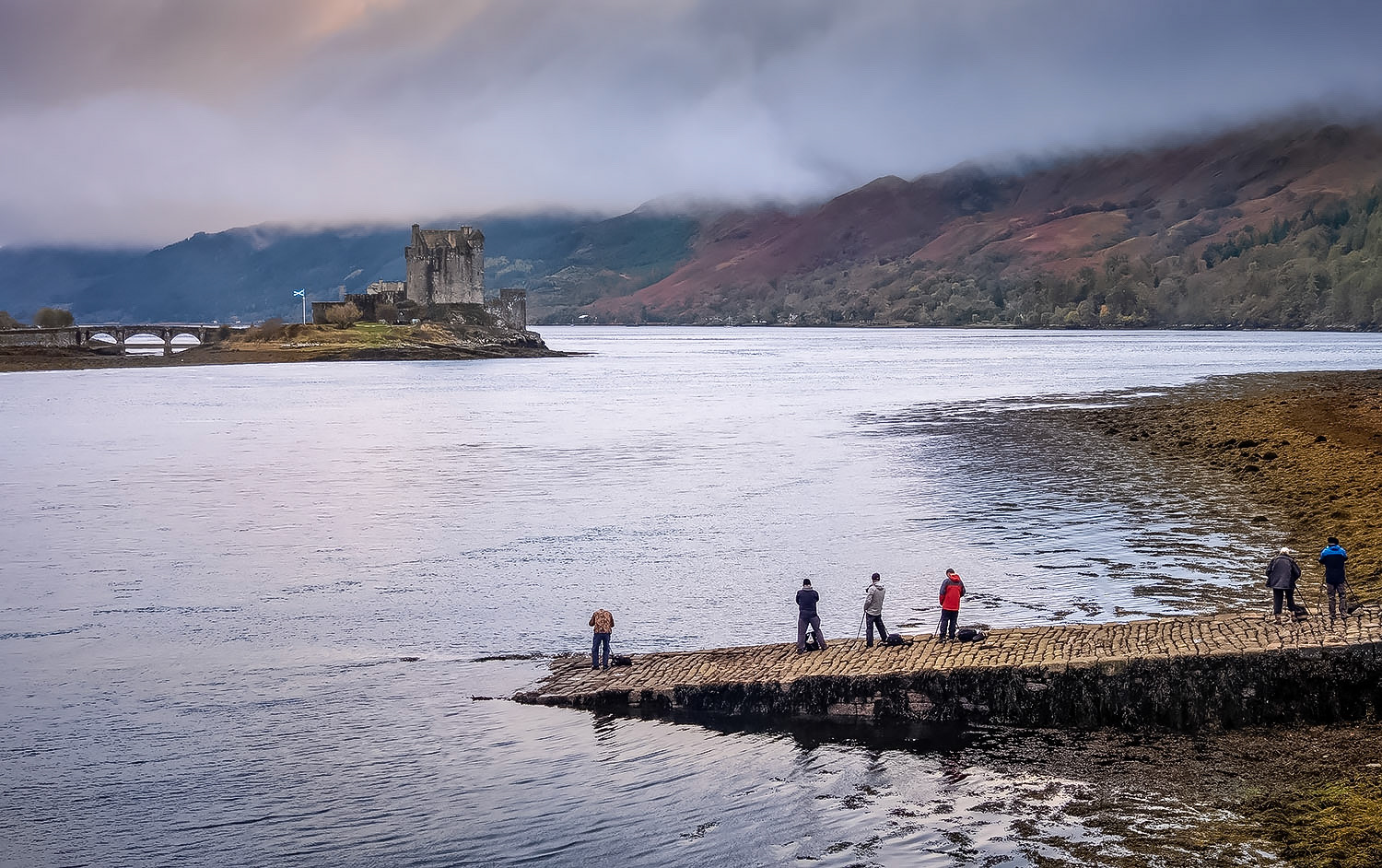 Photographers in a row, Eilean Donan Castle. (not my photo)