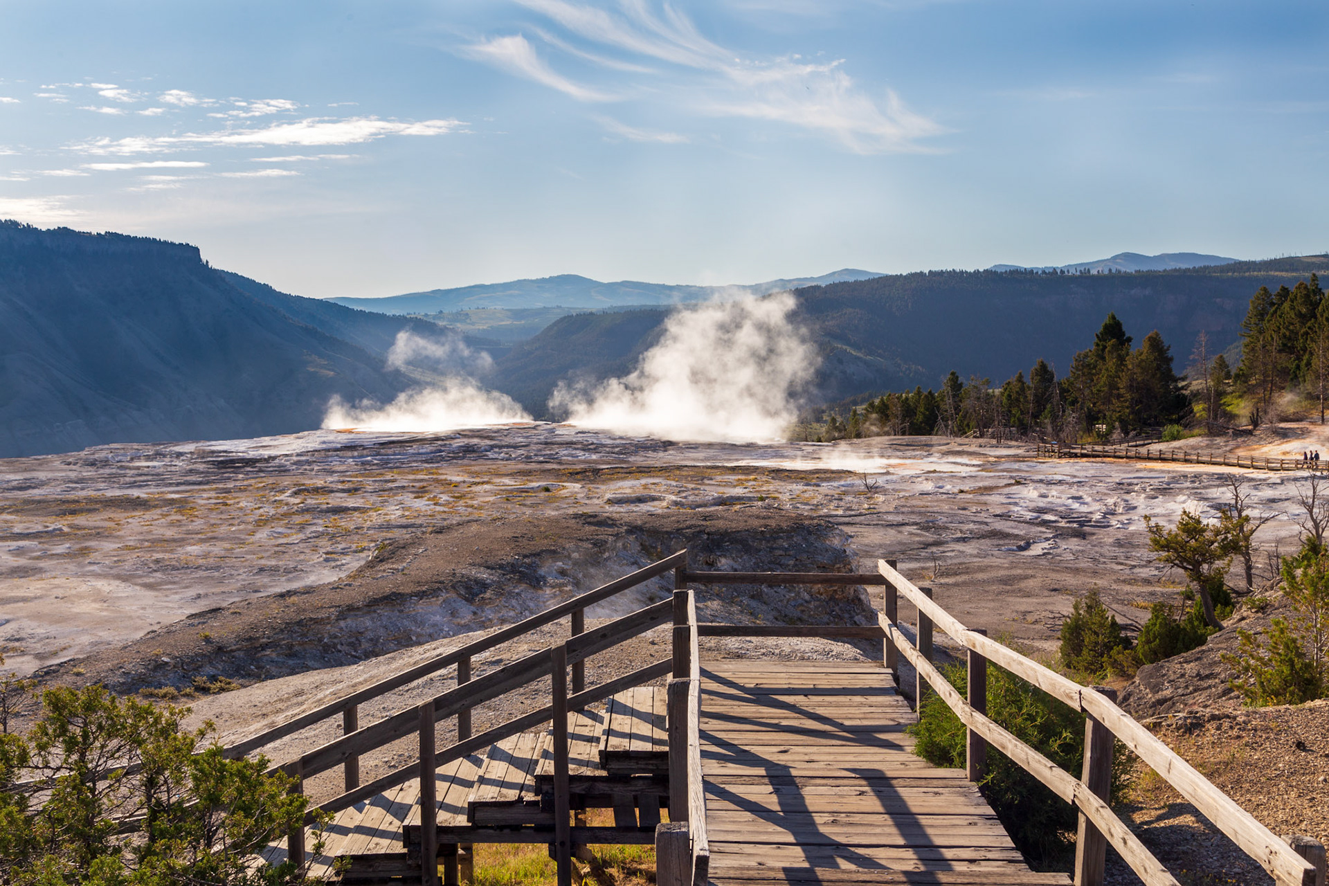 Lower Terraces, Mammoth Hot Springs. Yellowstone National Park, Wyoming.