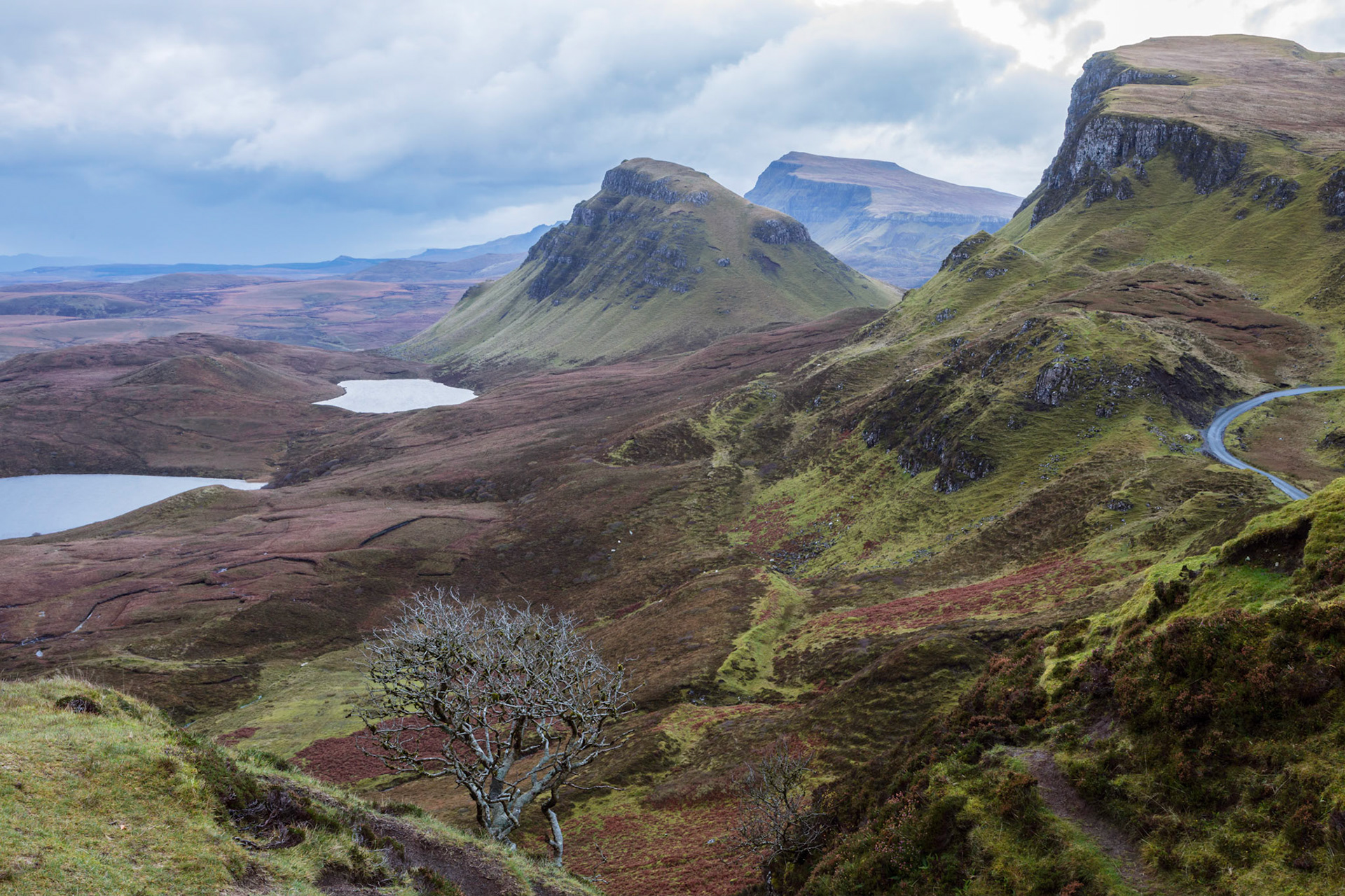 Vainly waiting for a brilliant sunrise over The Quiraing, far north of the Isle of Skye