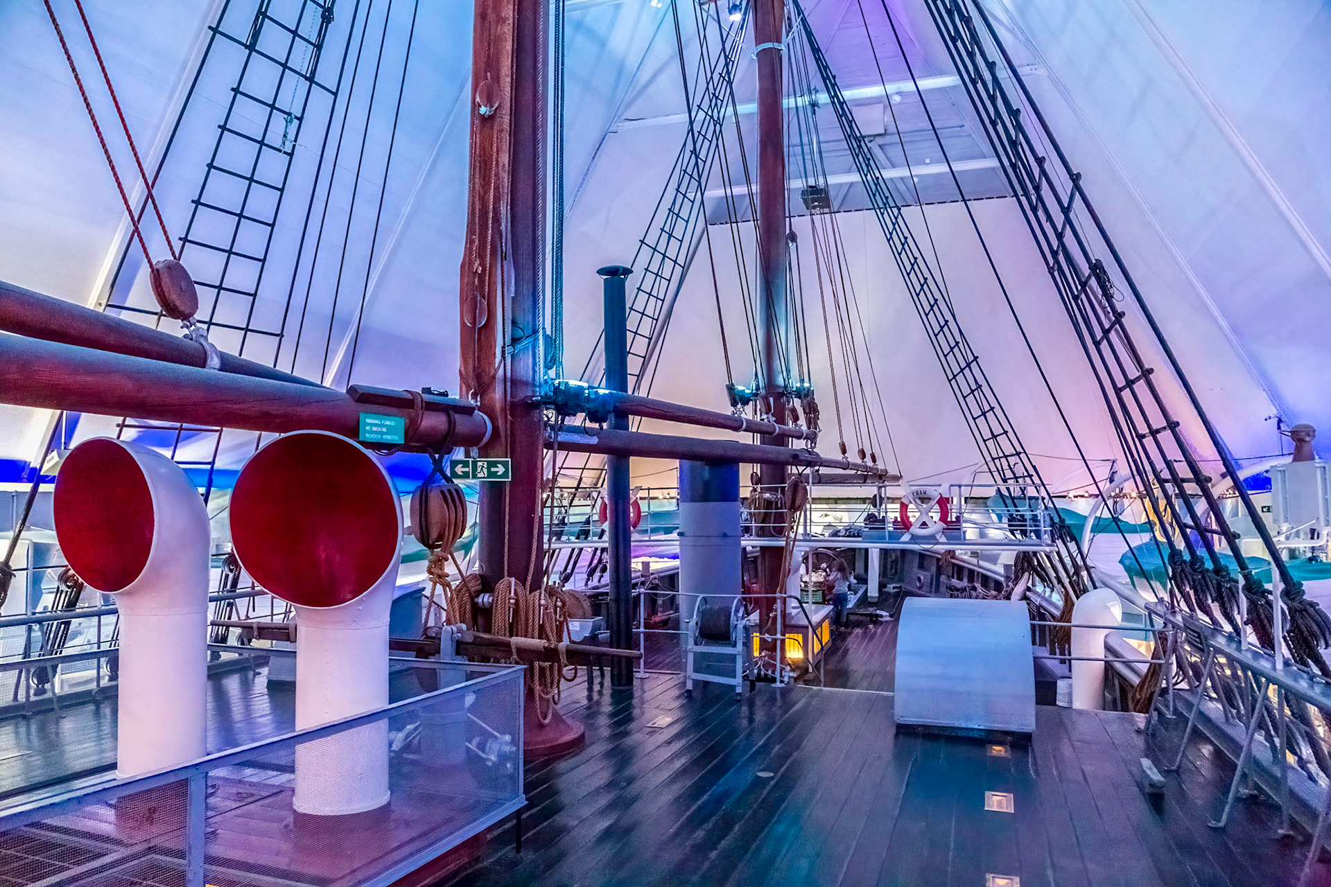 On board the 'FRAM' Norwegian-built polar vessel 1893. The strongest wooden ship ever built, which broke all previous fartherest north and fartherest south records.