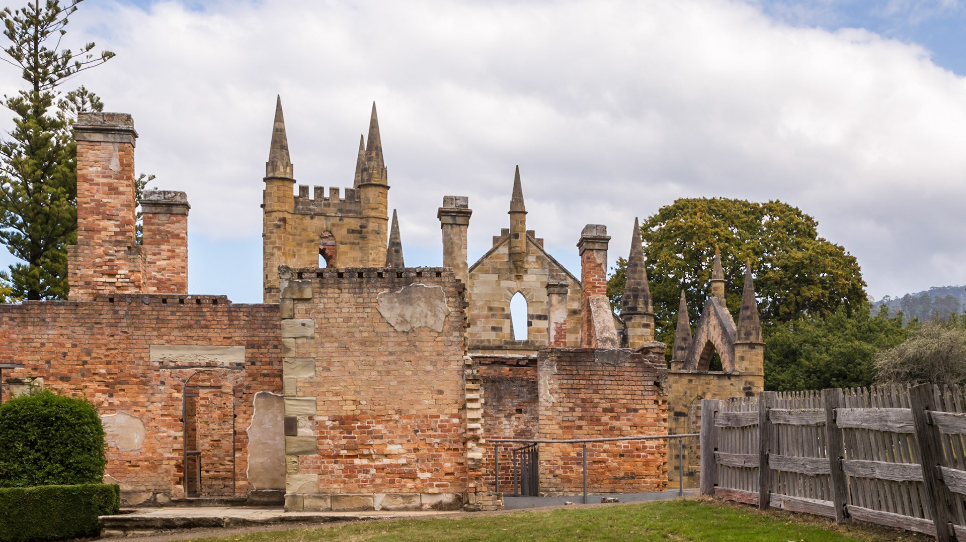 At the rear of the church. Port Arthur Historic Site