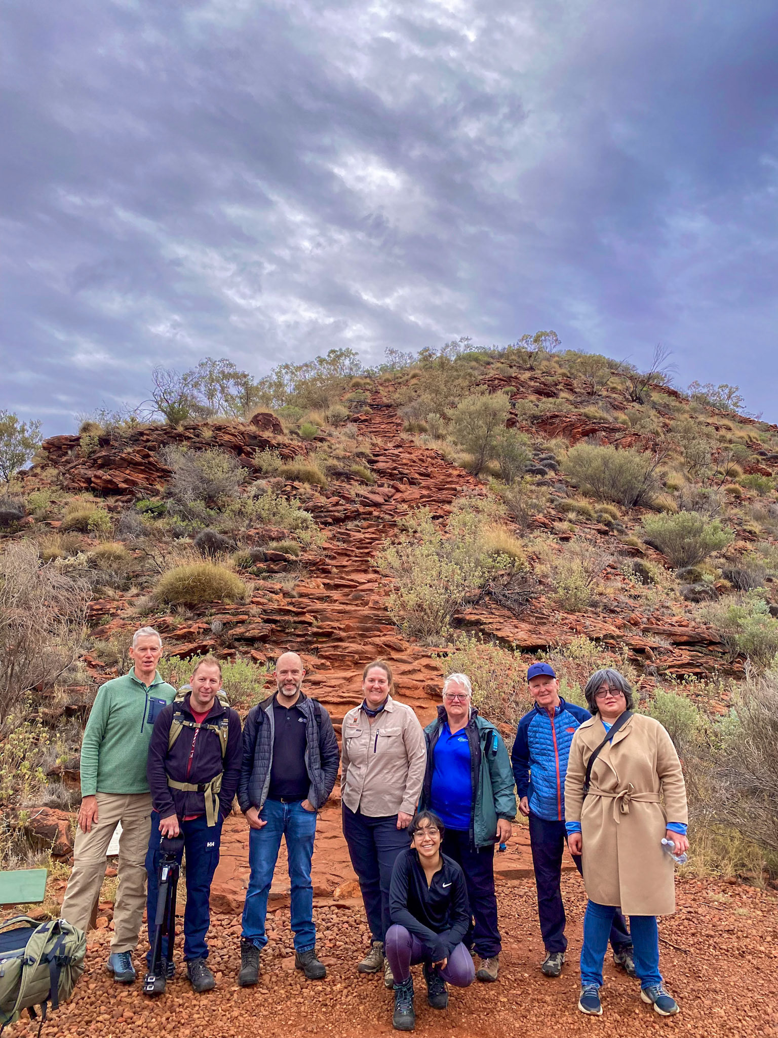 Mark Gray photo tour group - at the base of the Kings Canyon Rim ascent