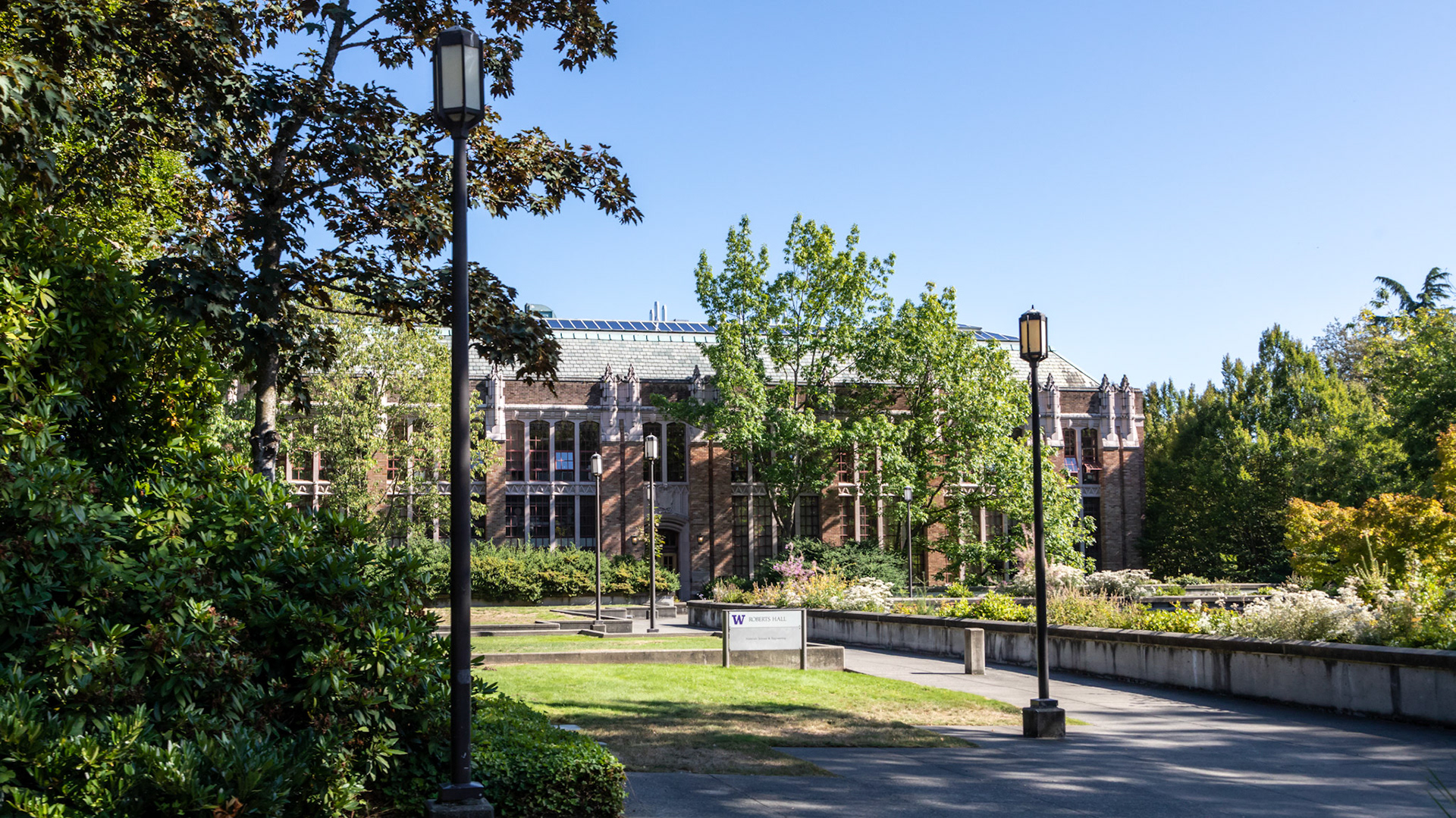On the grounds of the University of Washington