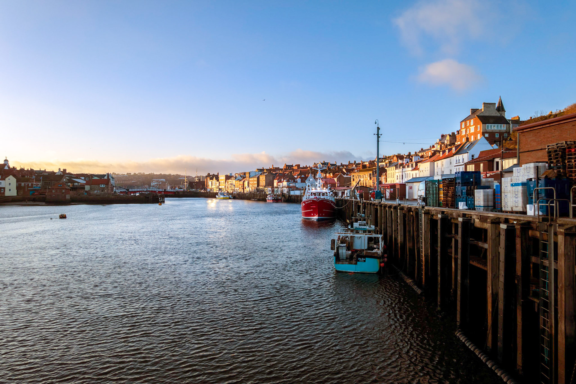 Whitby harbour, on the River Esk.