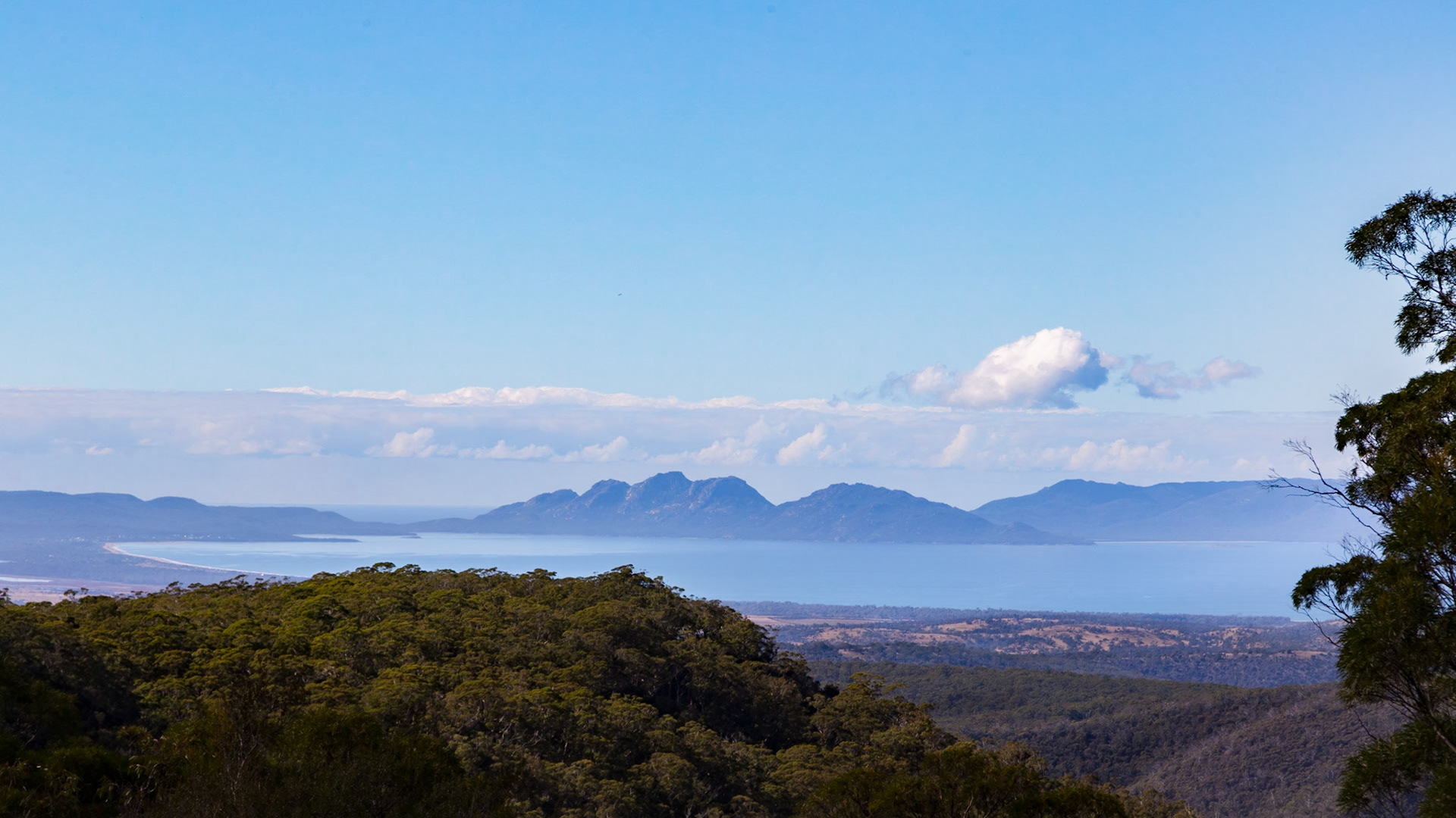 View to Freycinet, from Lost Falls Forest Reserve