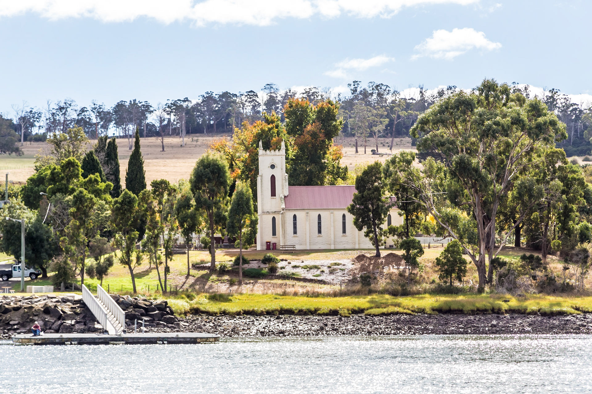 St Mathias's Anglican Church, Windermere. 'Tamar Odyssey' river cruise