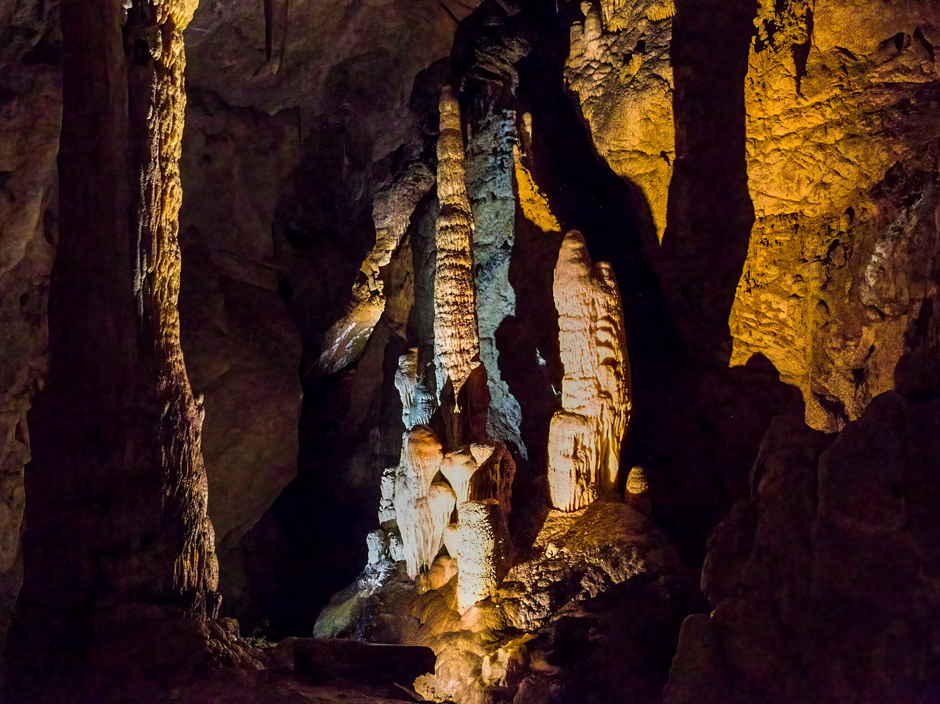 In the Newdegate Cave, one of the largest dolomite caves in the southern hemisphere.