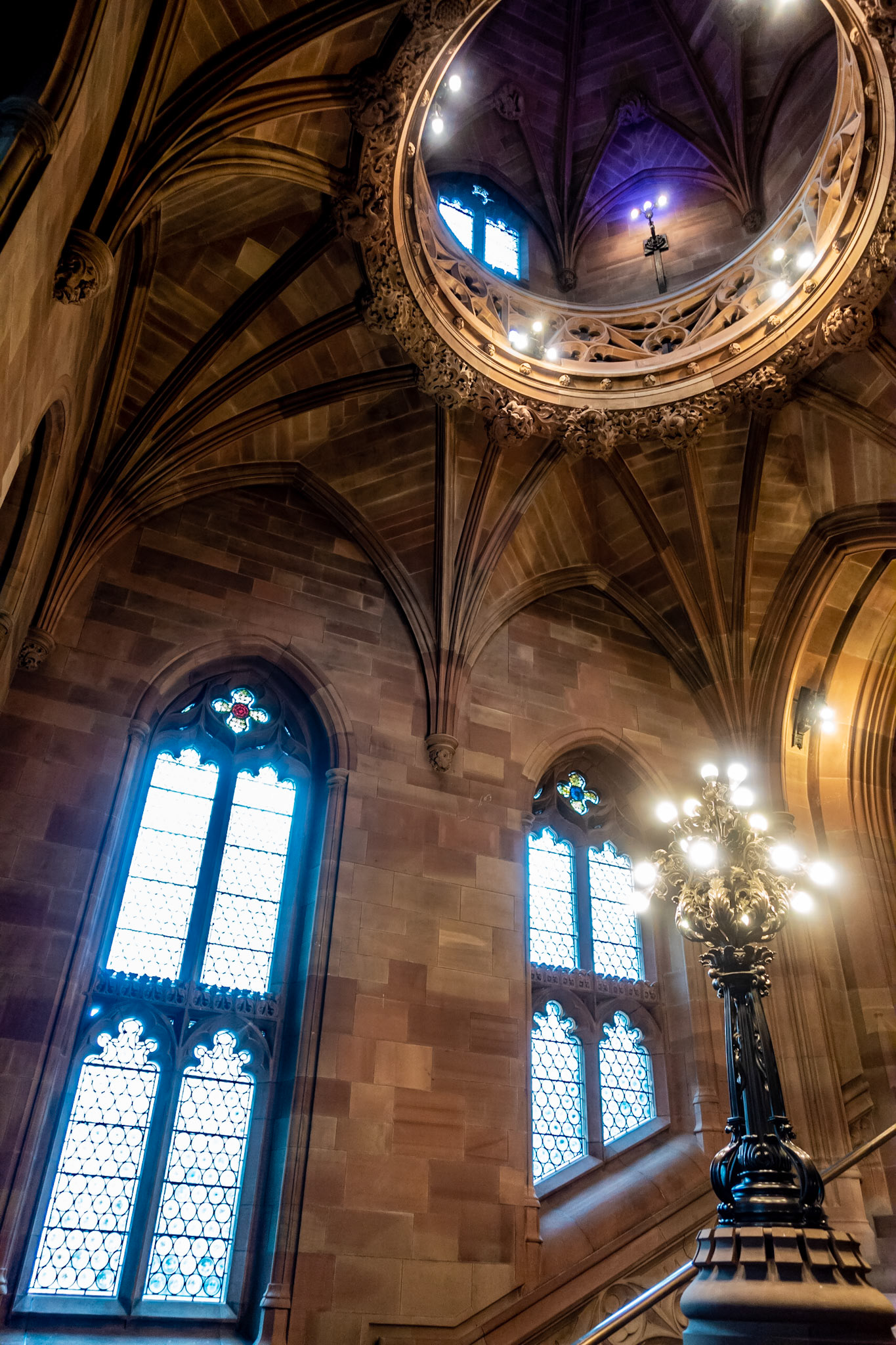 Historic staircase In the John Rylands Library