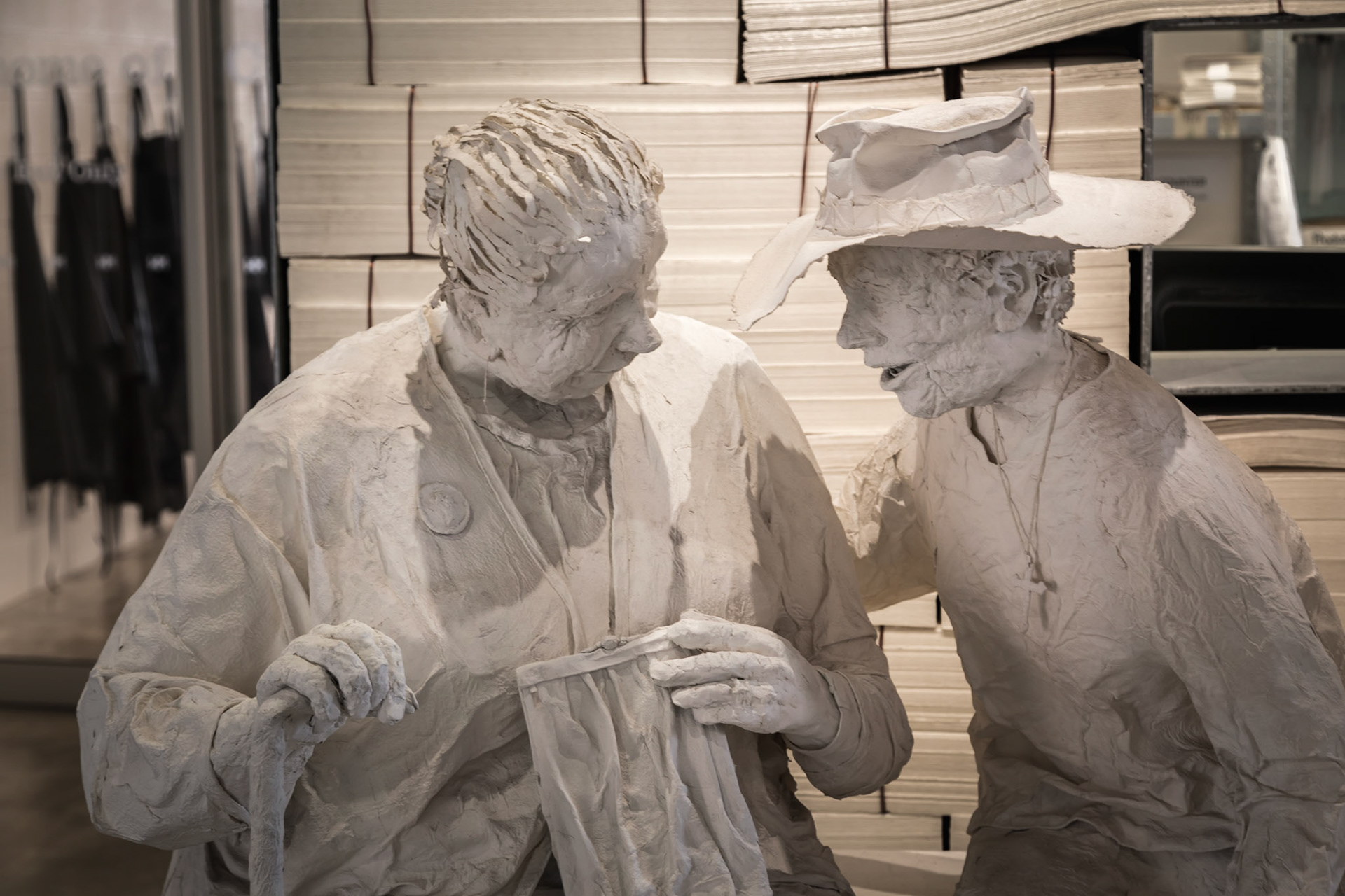 Paper Mache Figures - old friends. In the Burnie Makers' Workshop