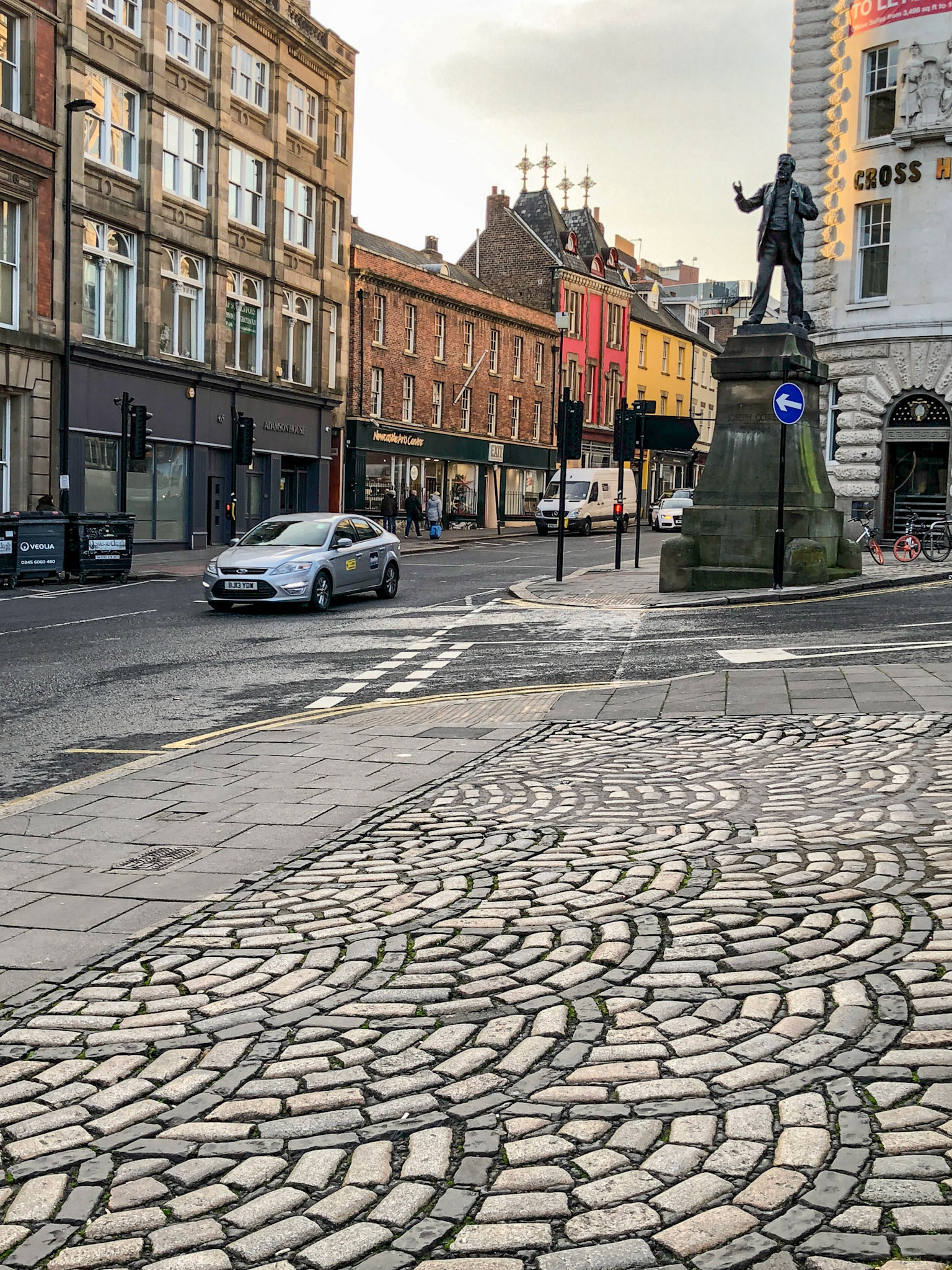 "Joseph Cowen 1829 - 1900. Erected by Public Subscription 1906." Westgate Road/Fenkle Street, Newcastle.