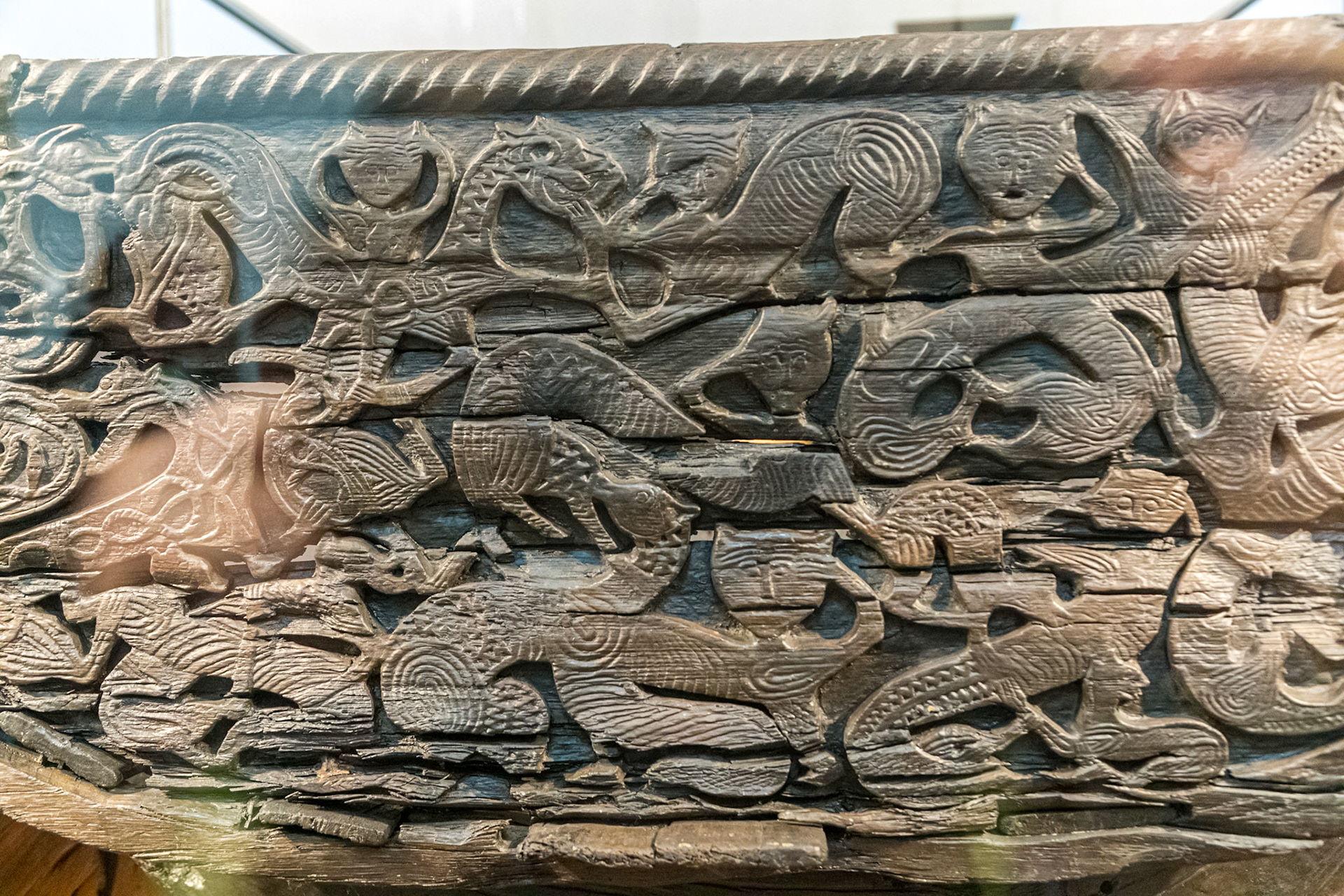 Cart from the Oseberg burial find; the only one of its kind from the Norwegian Viking Age.