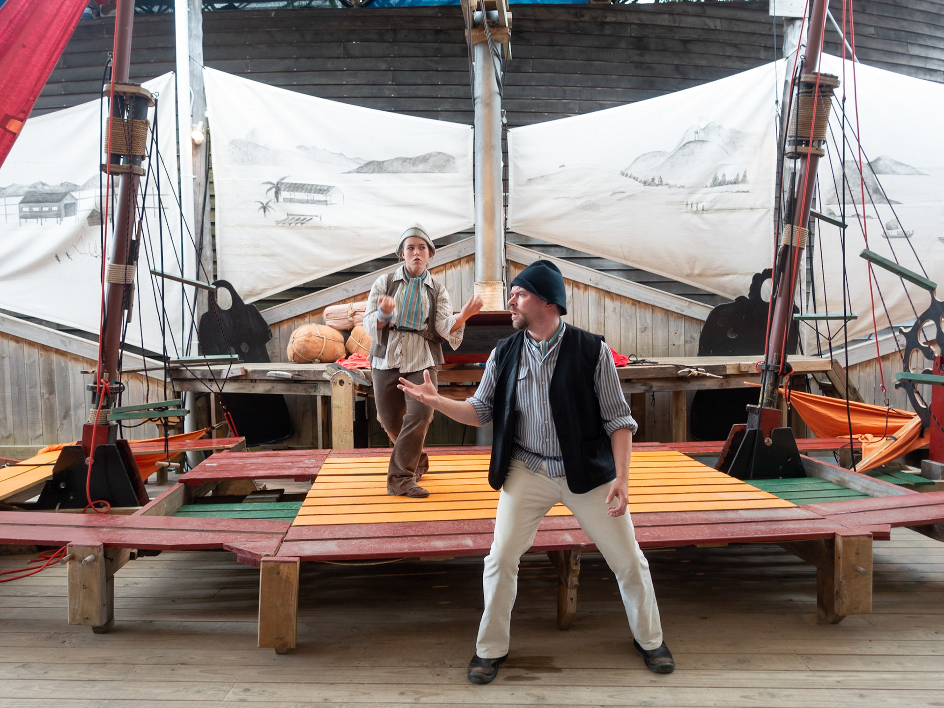 Performance of "The Ship that Never Was". Richard Davey Amphitheatre, Strahan.