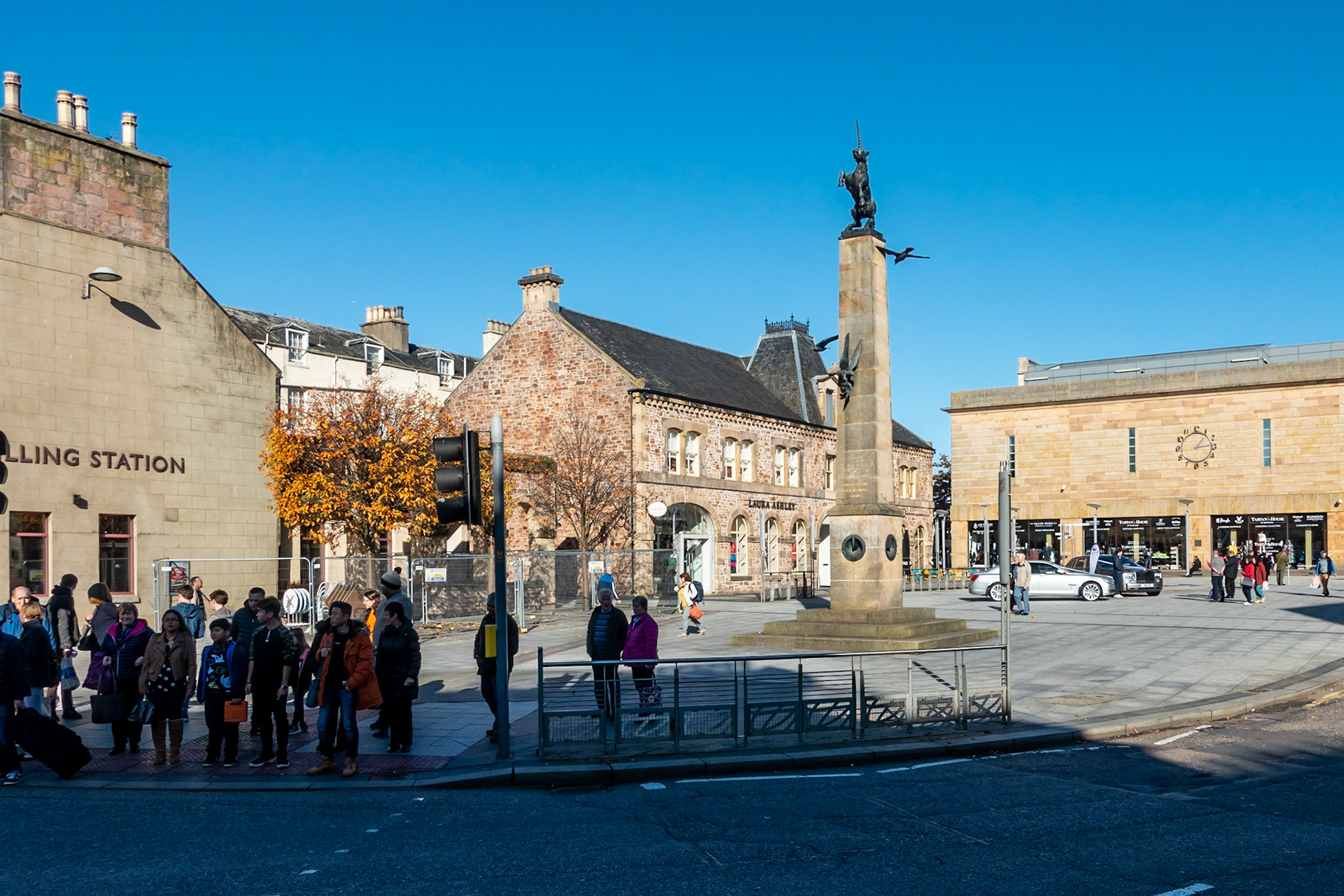 Falcon Square. Unicorn Statue