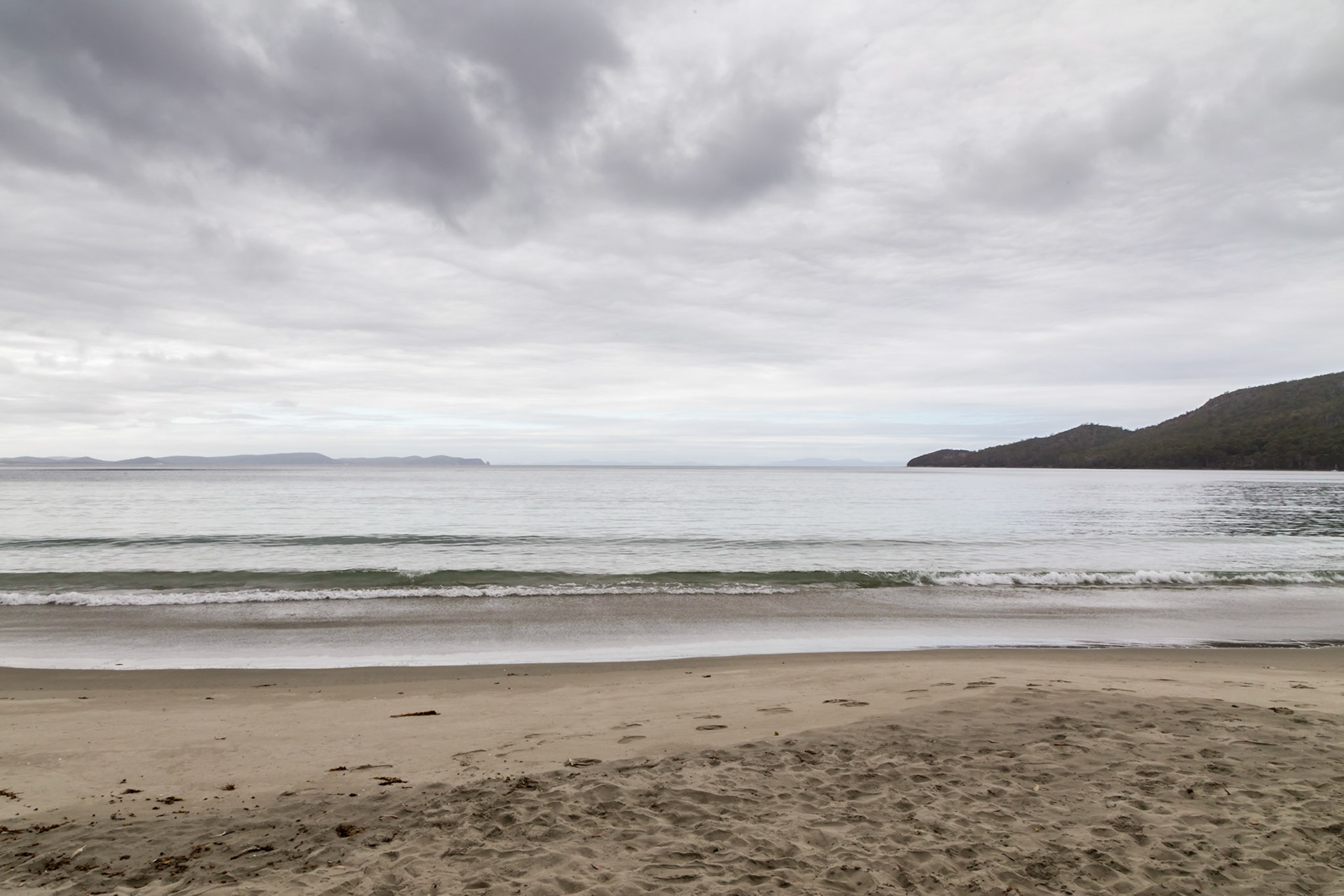 Adventure Bay on an overcast day
