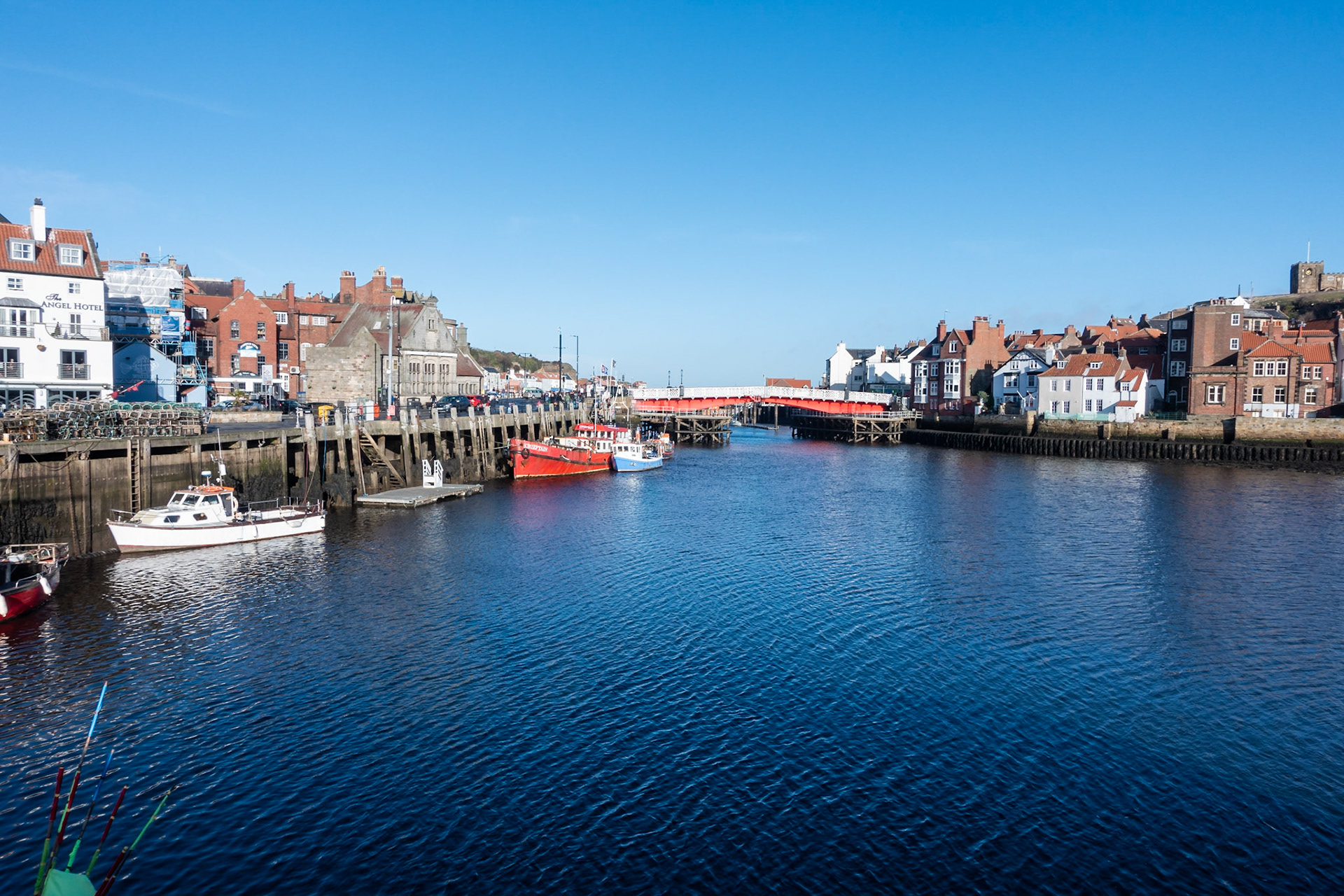 Whitby Harbour and the bridge over the Esk River