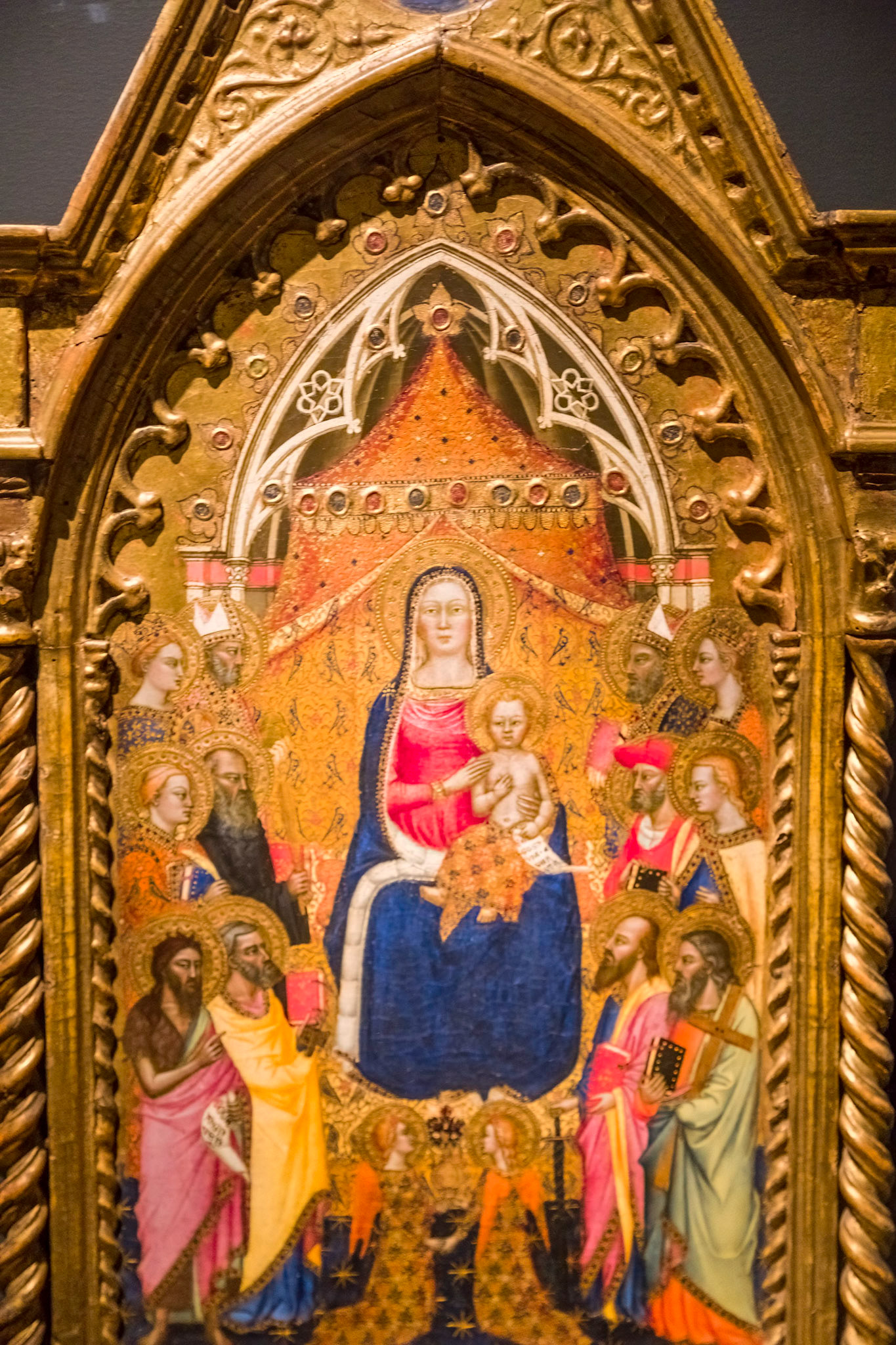 Enthrones Madonna and Child with Saints, 1367 (Jacopo di Cione)