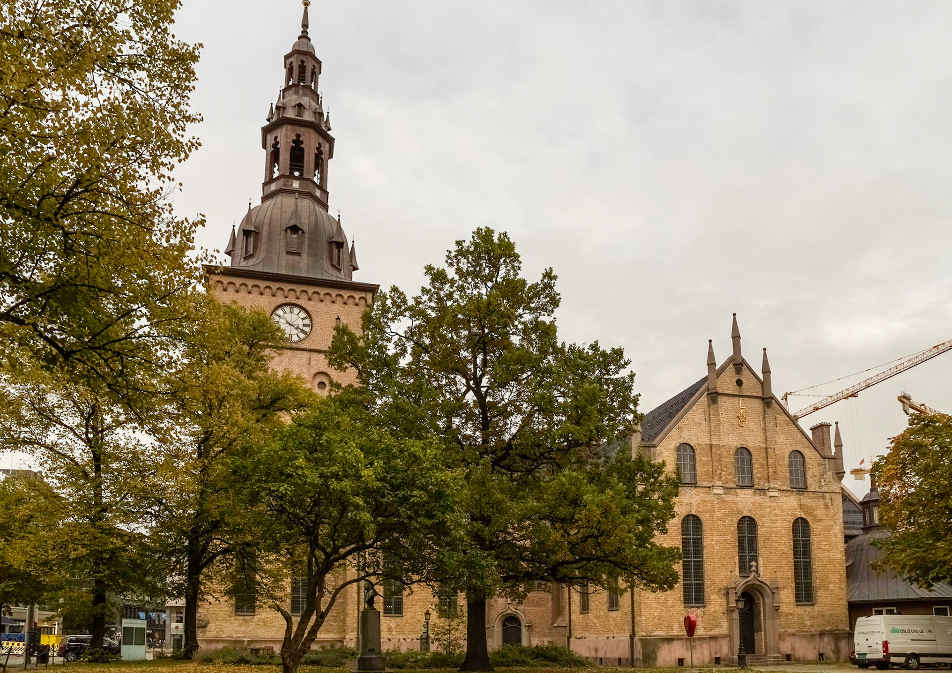 Oslo Cathedral (Oslo Domkirke); a side view. Consecrated in 1697 and rebuilt in 1850.