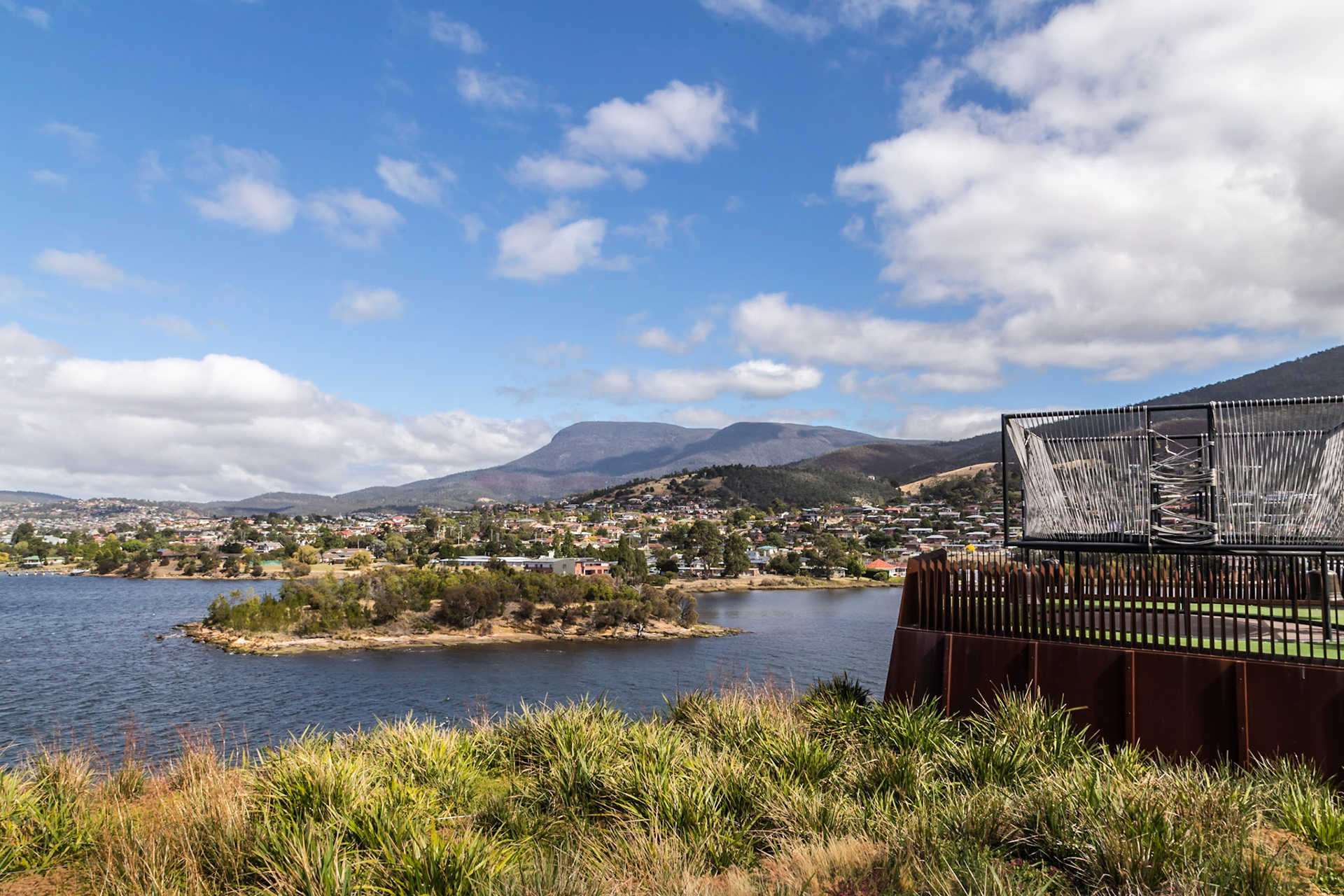 View across to Mt Wellington from MONA