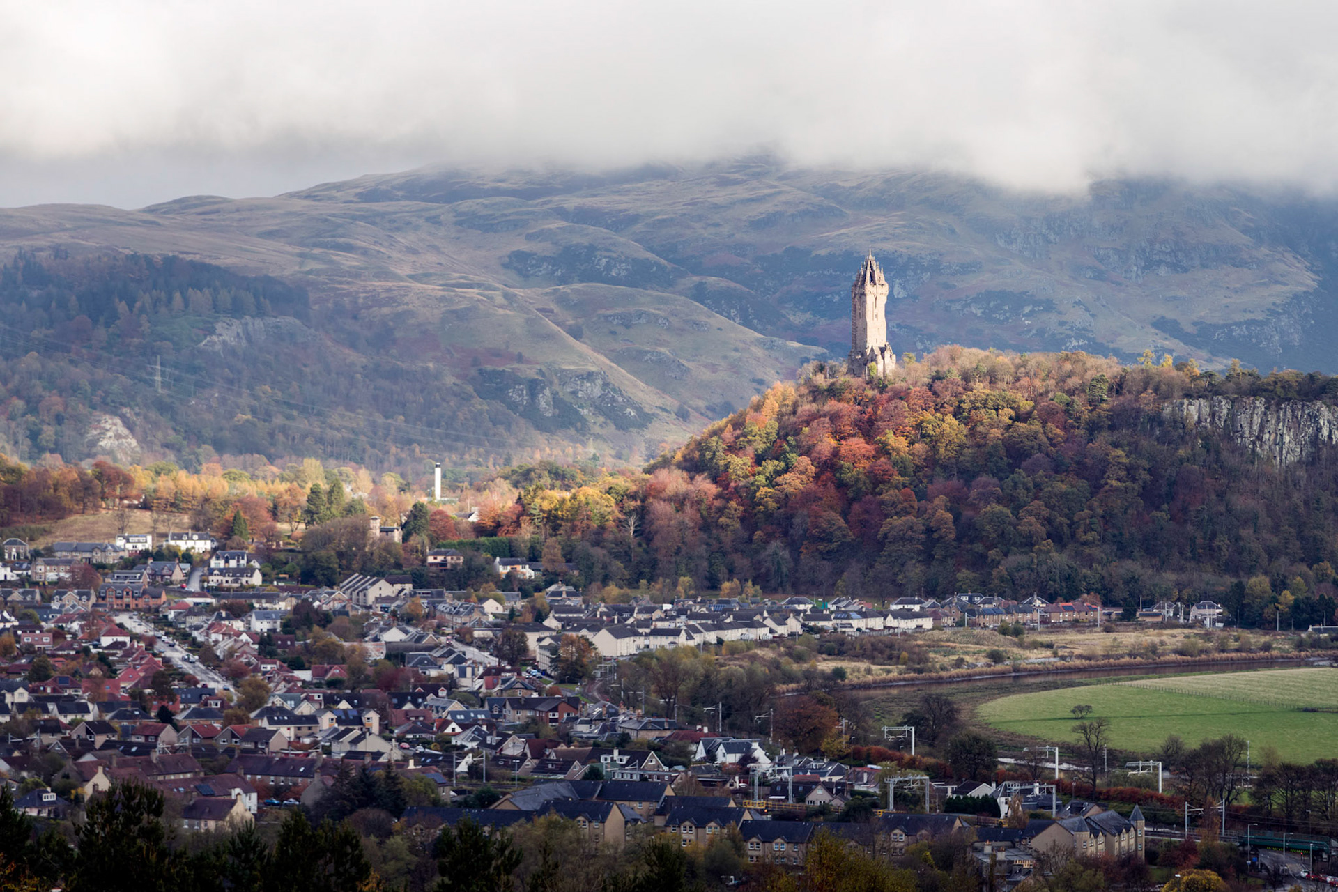 A view of the National Wallace Monument from Stirling Castle