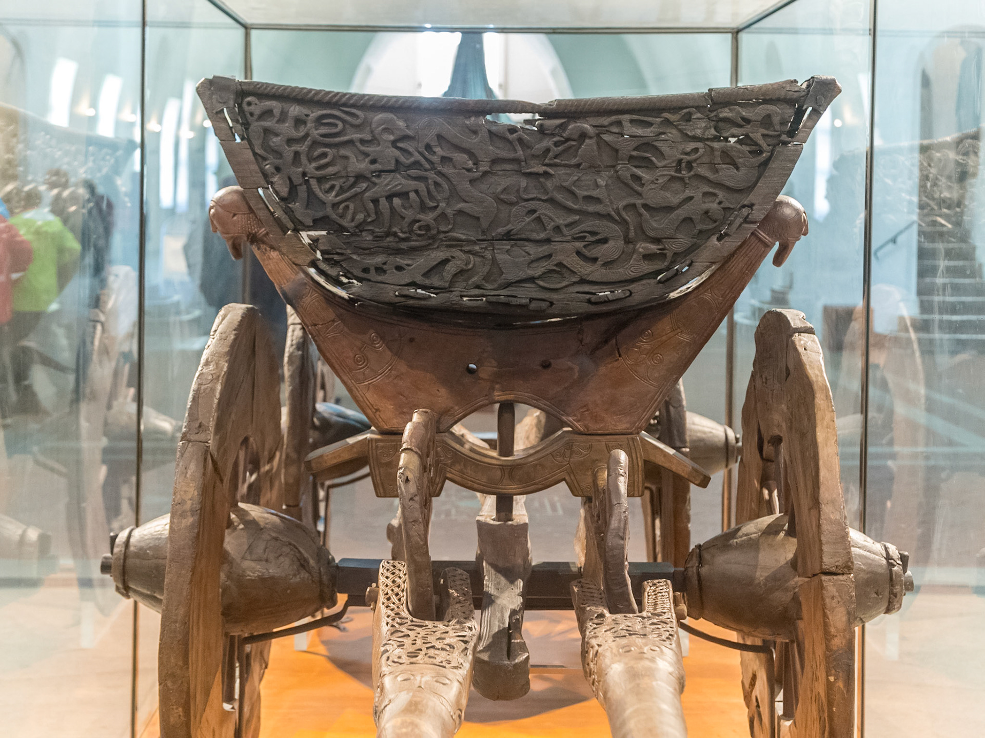 Cart from the Oseberg burial find; the only one of its kind from the Norwegian Viking Age.