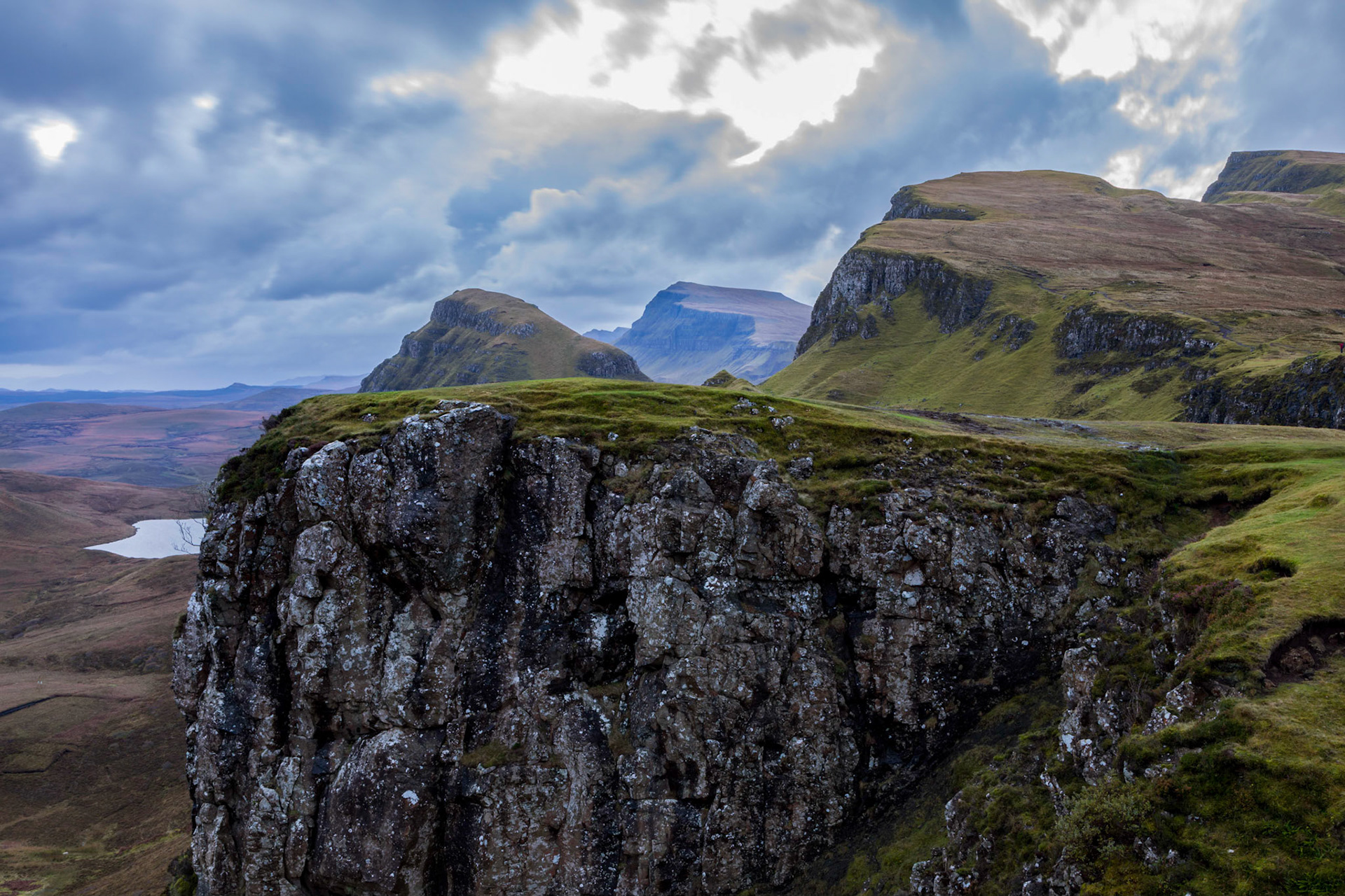 Vainly waiting for a brilliant sunrise over The Quiraing, far north of the Isle of Skye