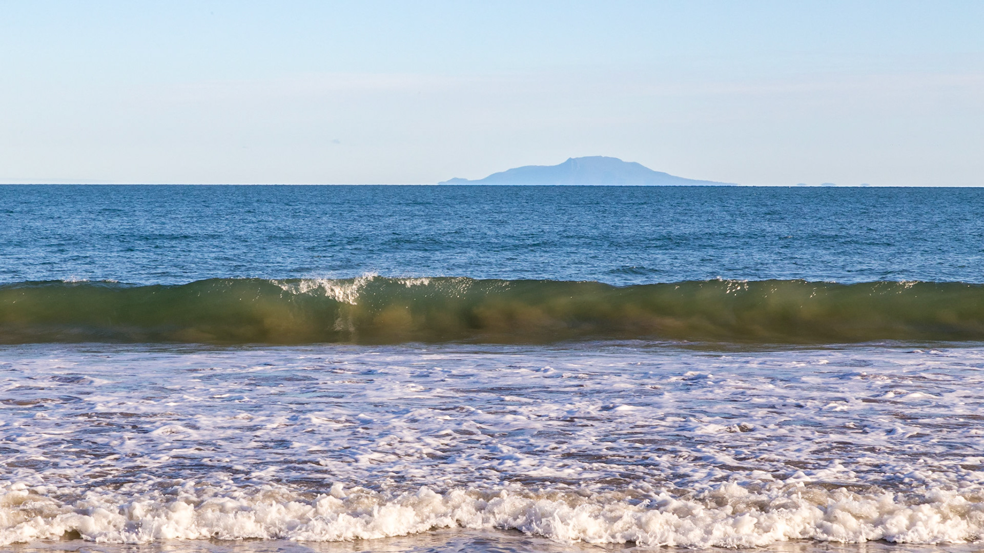 From Nine-Mile Beach down Great Oyster Bay to Maria Island distant on the horizon