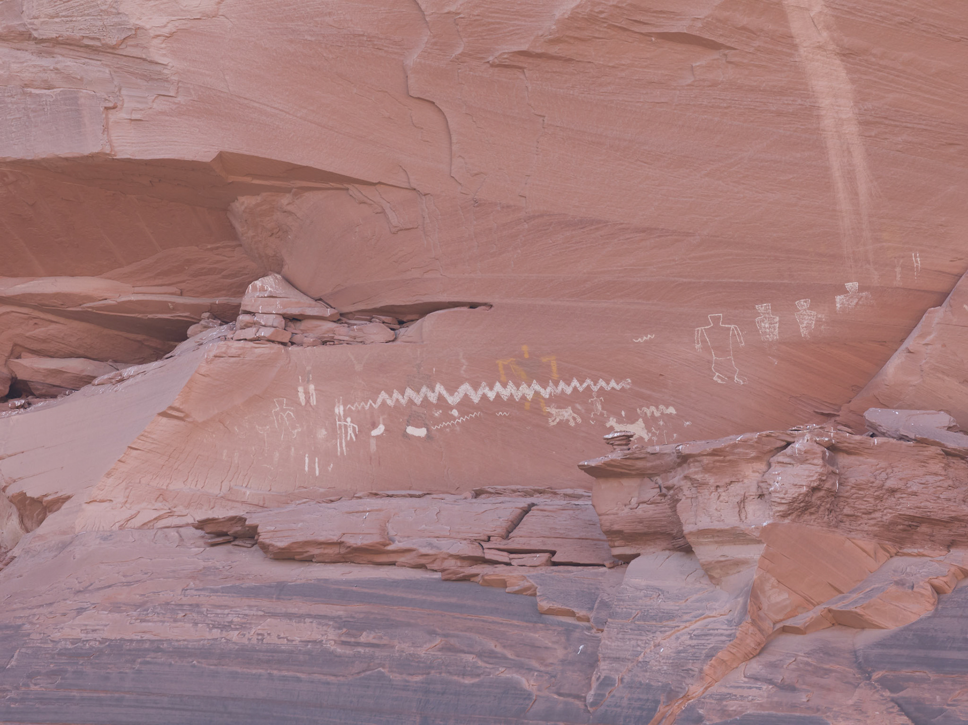 Petroglyphs on the canyon wall